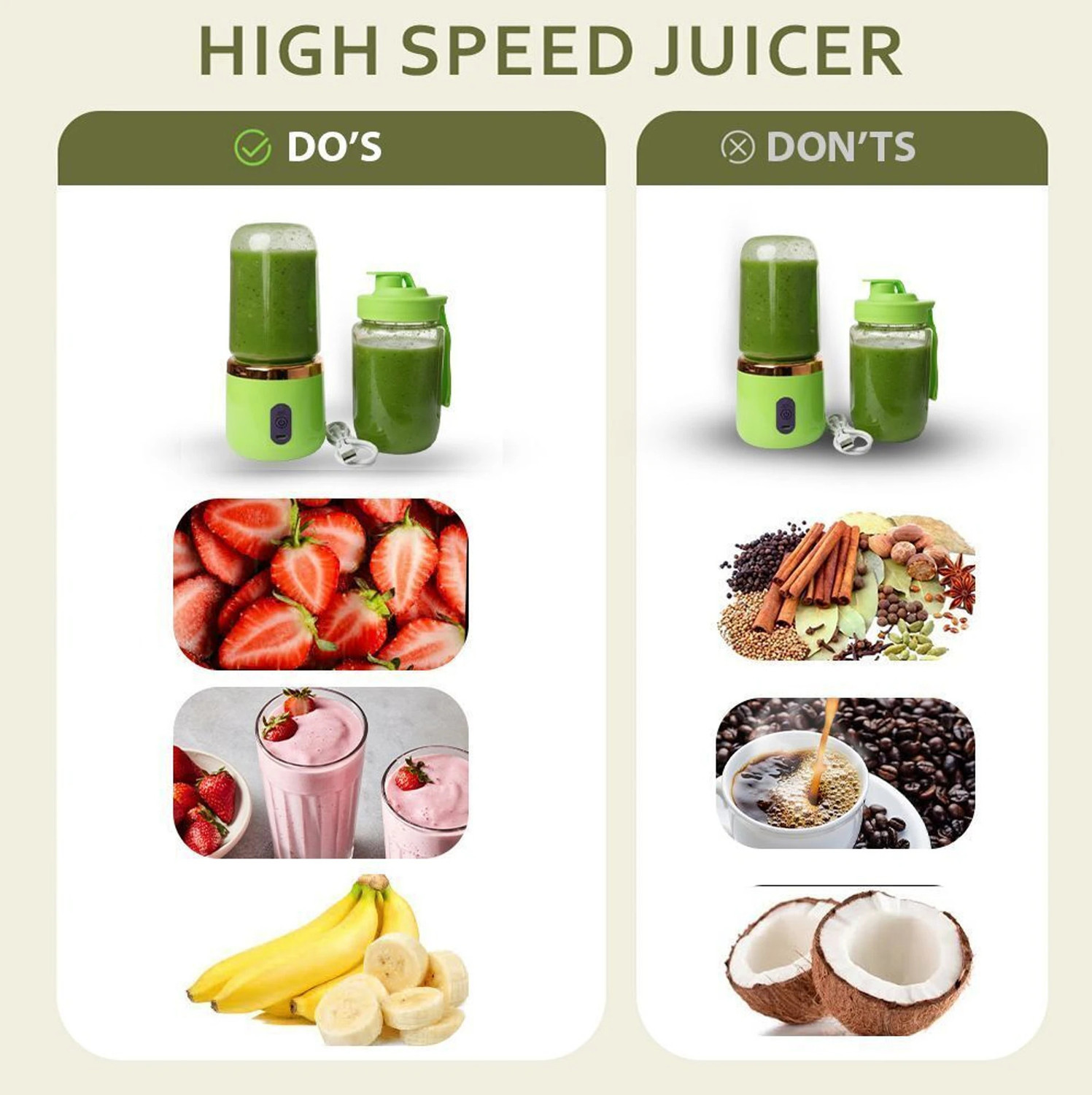 Image of ZENOVIA Portable Juicer Blender, Rechargeable, Grinder for Fruits & Shakes,6 Blade 40 W Juicer Mixer Grinder