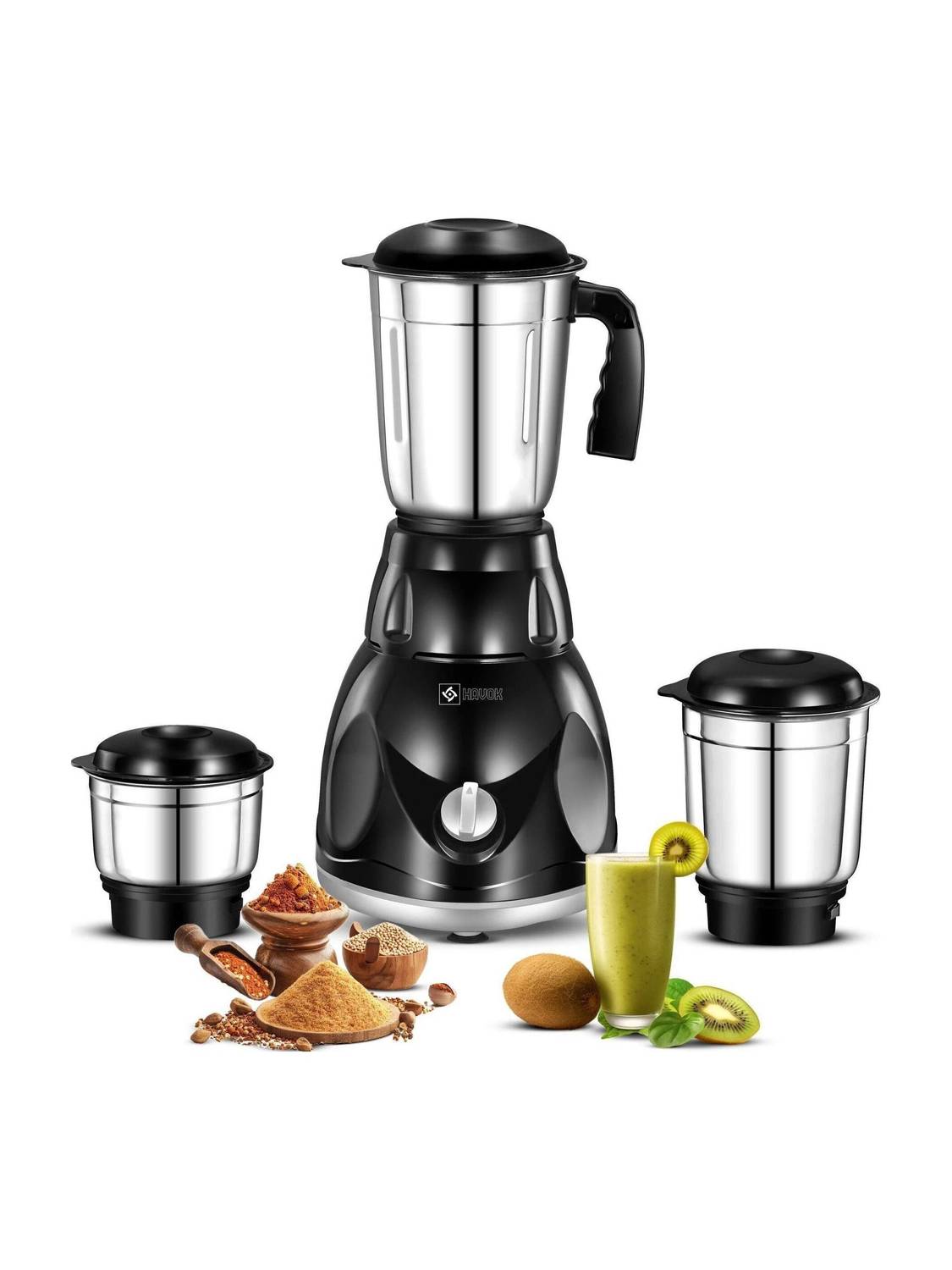 Havok Black_Mixer_3Jar 750 W Juicer Mixer Grinder