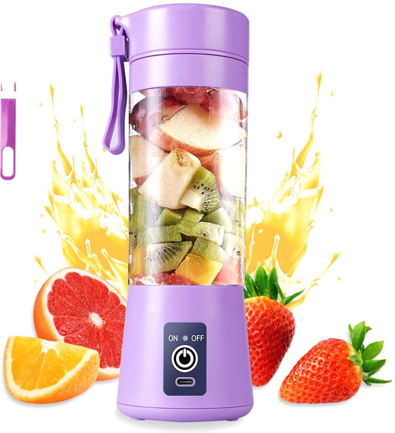 Image of GUGGU Electric Fruit Juicer Maker USB Rechargeable Mini Juicer Mixer GrinderEQ71 350 W Juicer Mixer Grinder