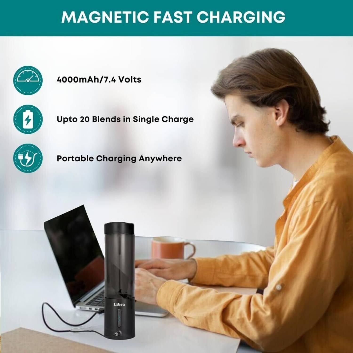 LIBRA 200W Rechargeable Portable Blender - Image 4