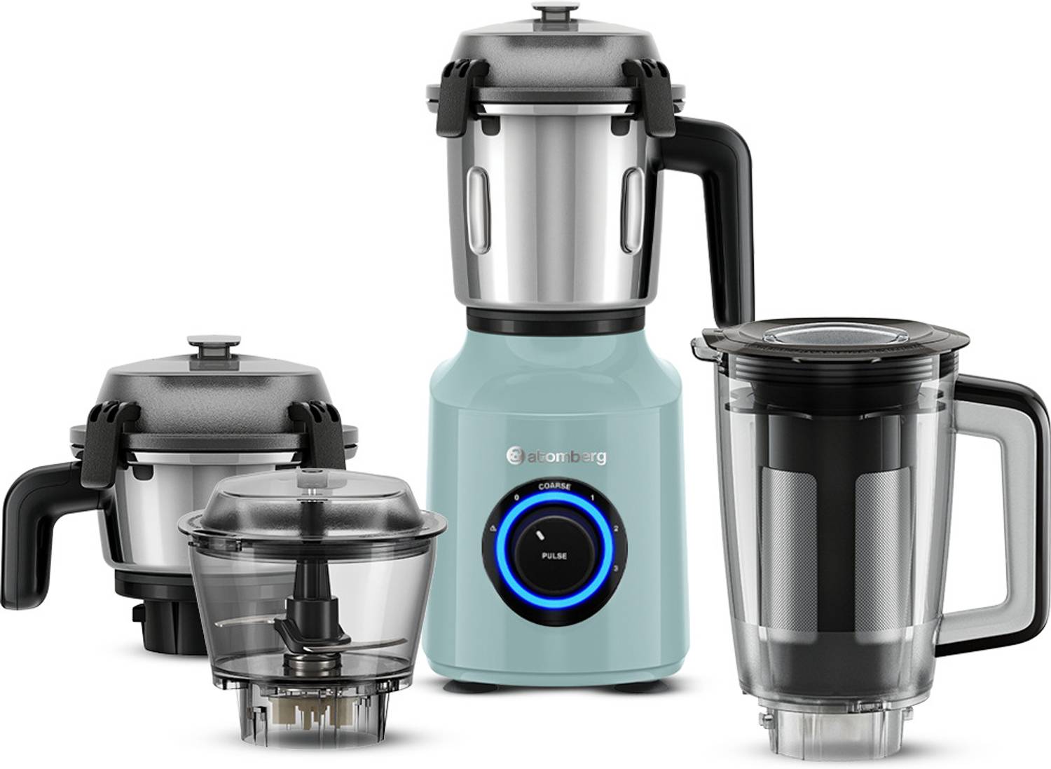 Atomberg Zenova Fresh | Safety Features | Coarse Mode for Silbatta-like Texture | 550 W Mixer Grinder