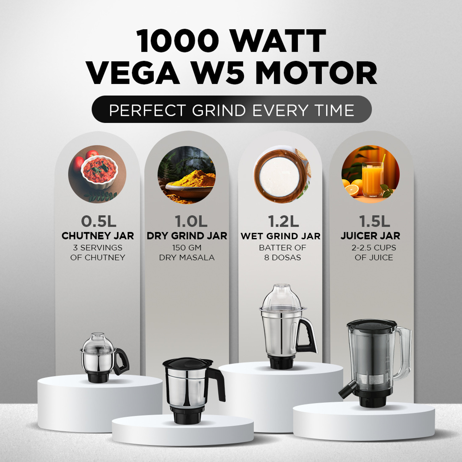 Image of Preethi Taurus 1000 W Mixer Grinder