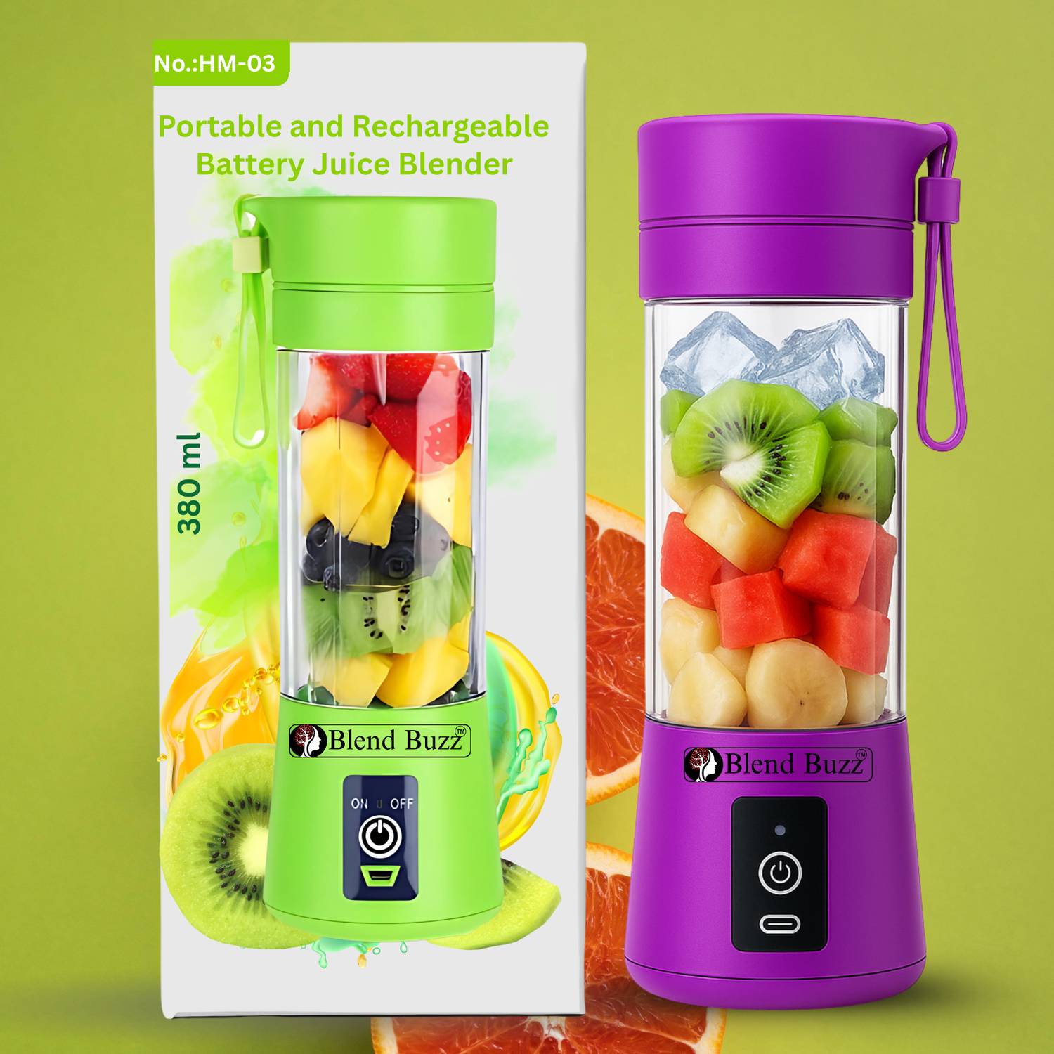 Blend Buzz Portable Rechargeable Juicer Blender USB Smoothie Make