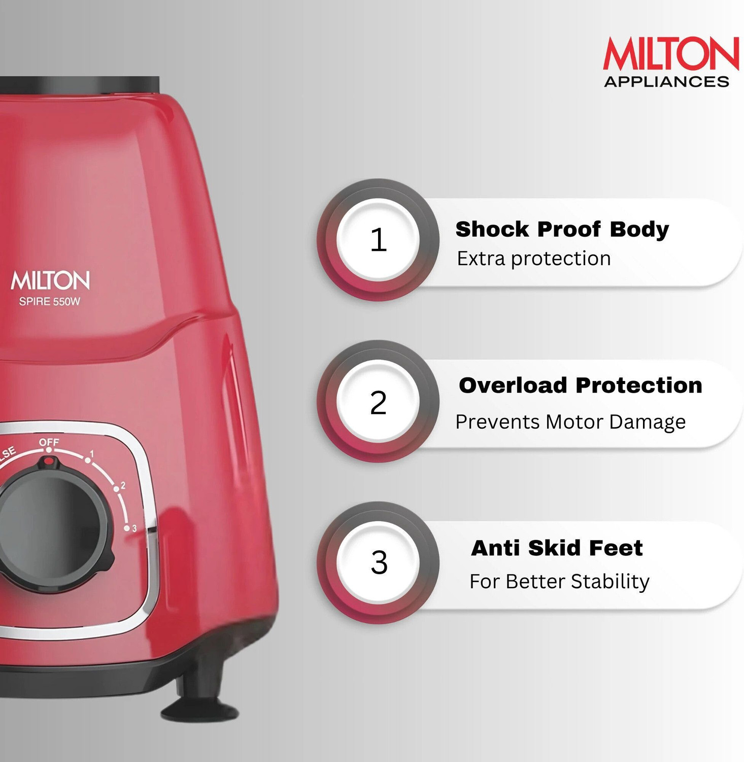 Image of MILTON Spire 550 W Juicer Mixer Grinder
