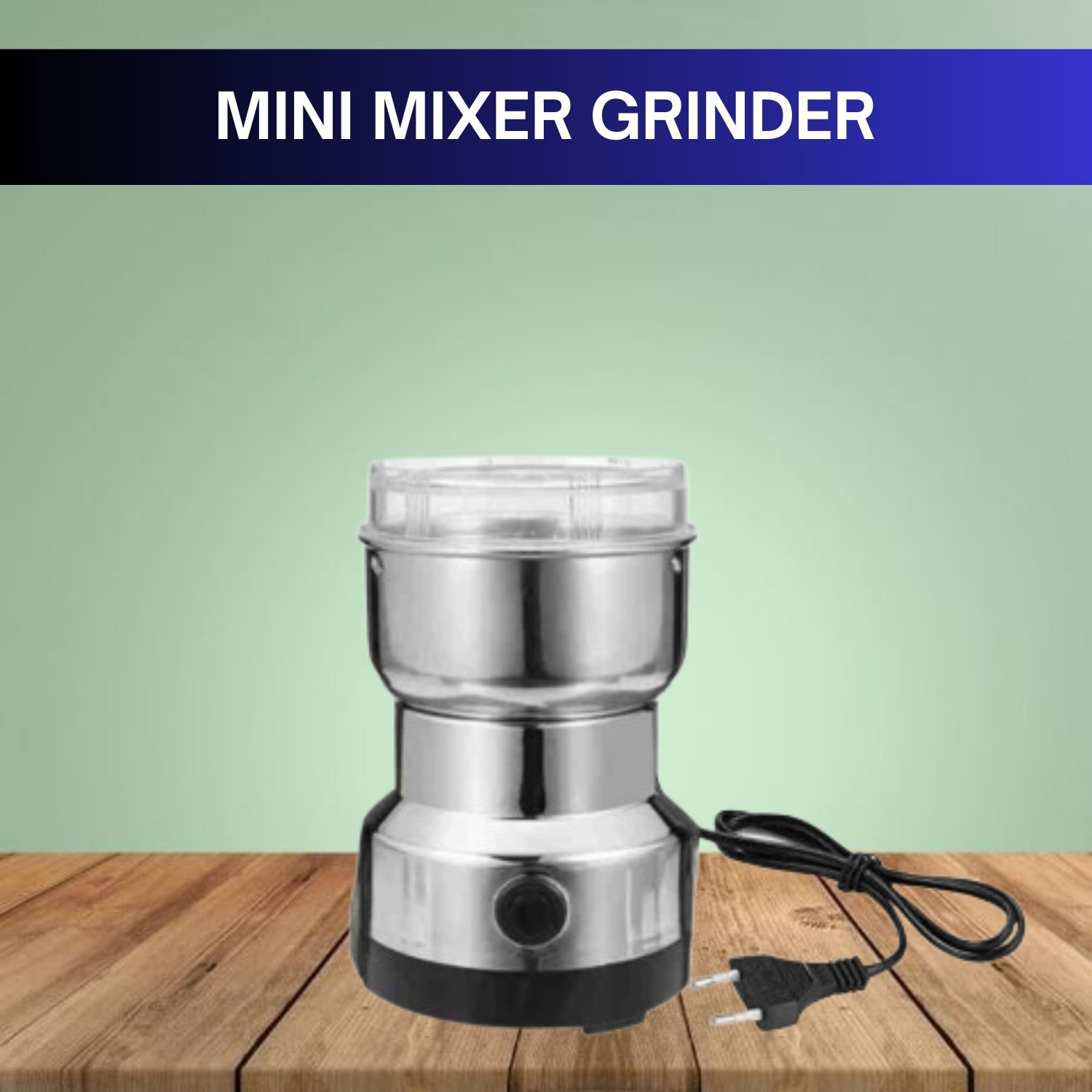 Image of Tokasa Mini Electric Mixer Grinder - Stainless Steel Small Masala Spice Machine 220 W Mixer Grinder