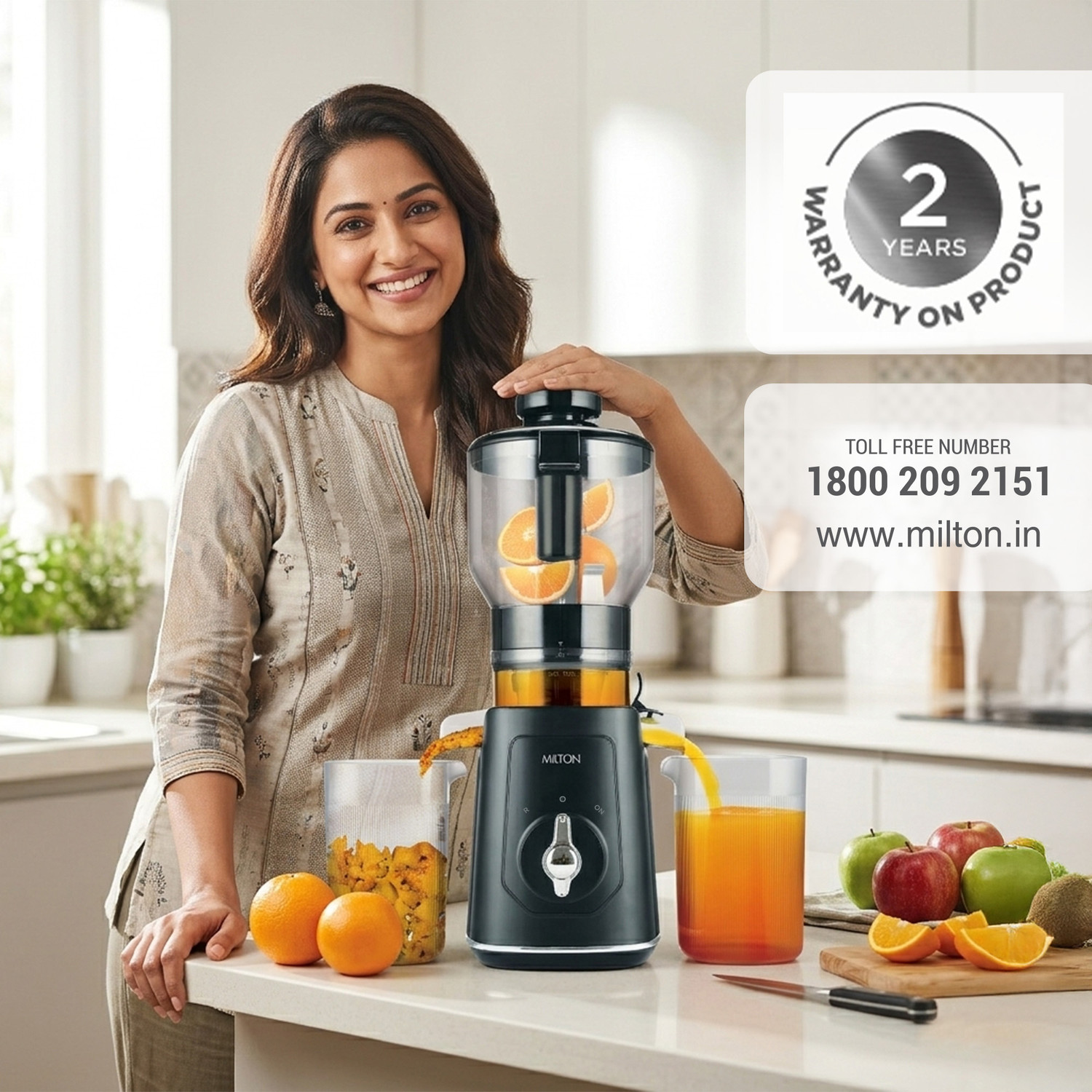 Image of MILTON Appliances Cold Press Slow Juicer with Nutri Lock System 150 W Juicer