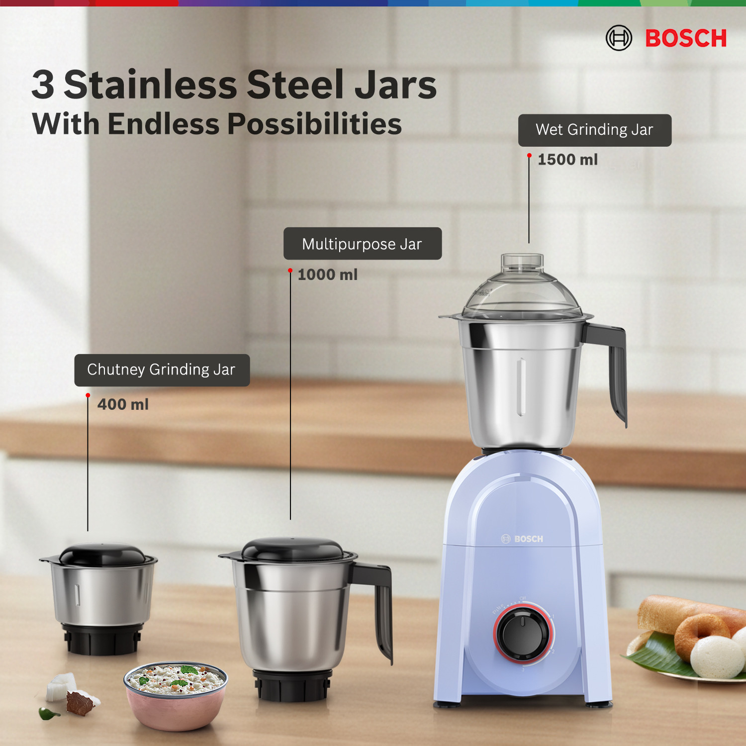 Image of BOSCH CosMixx Pro 750 W Mixer Grinder