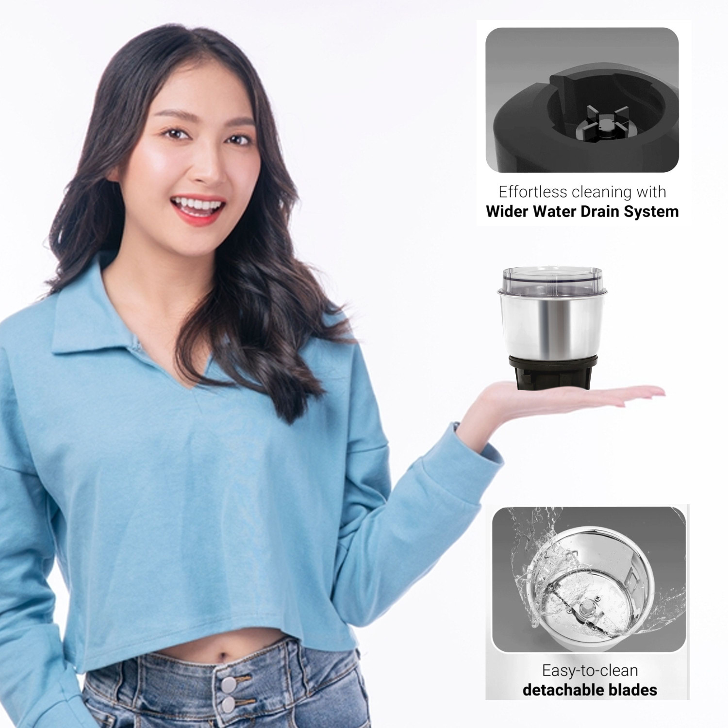 Image of Elvara creations 260W Electric Mini Mixer Grinder Juicer Light weight Compact for KitchenEQ341 260 W Juicer Mixer Grinder