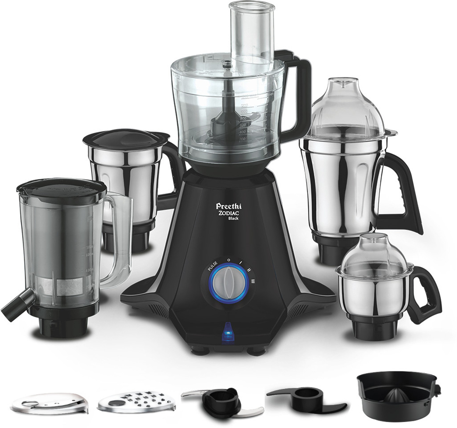 Image of Preethi Zodiac Black 750 W Juicer Mixer Grinder