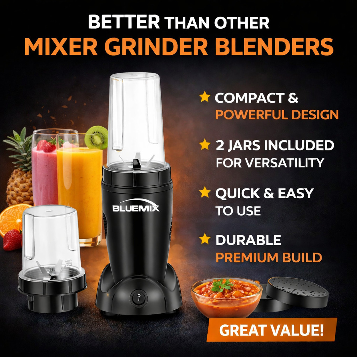 Image of Bluemix PRO Nutri Blender 500 W Mixer Grinder