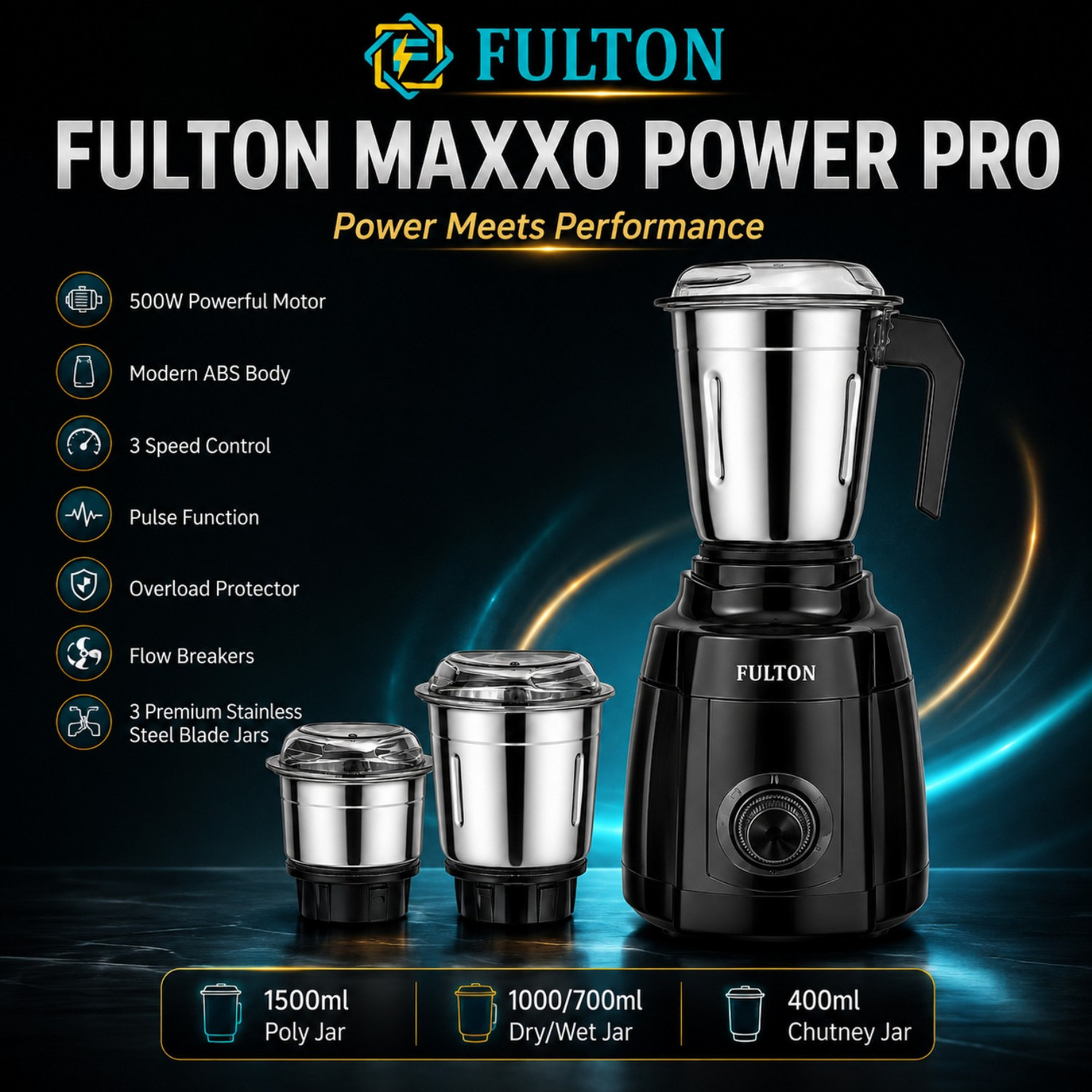 Image of FULTON MAXXO 500 W Mixer Grinder