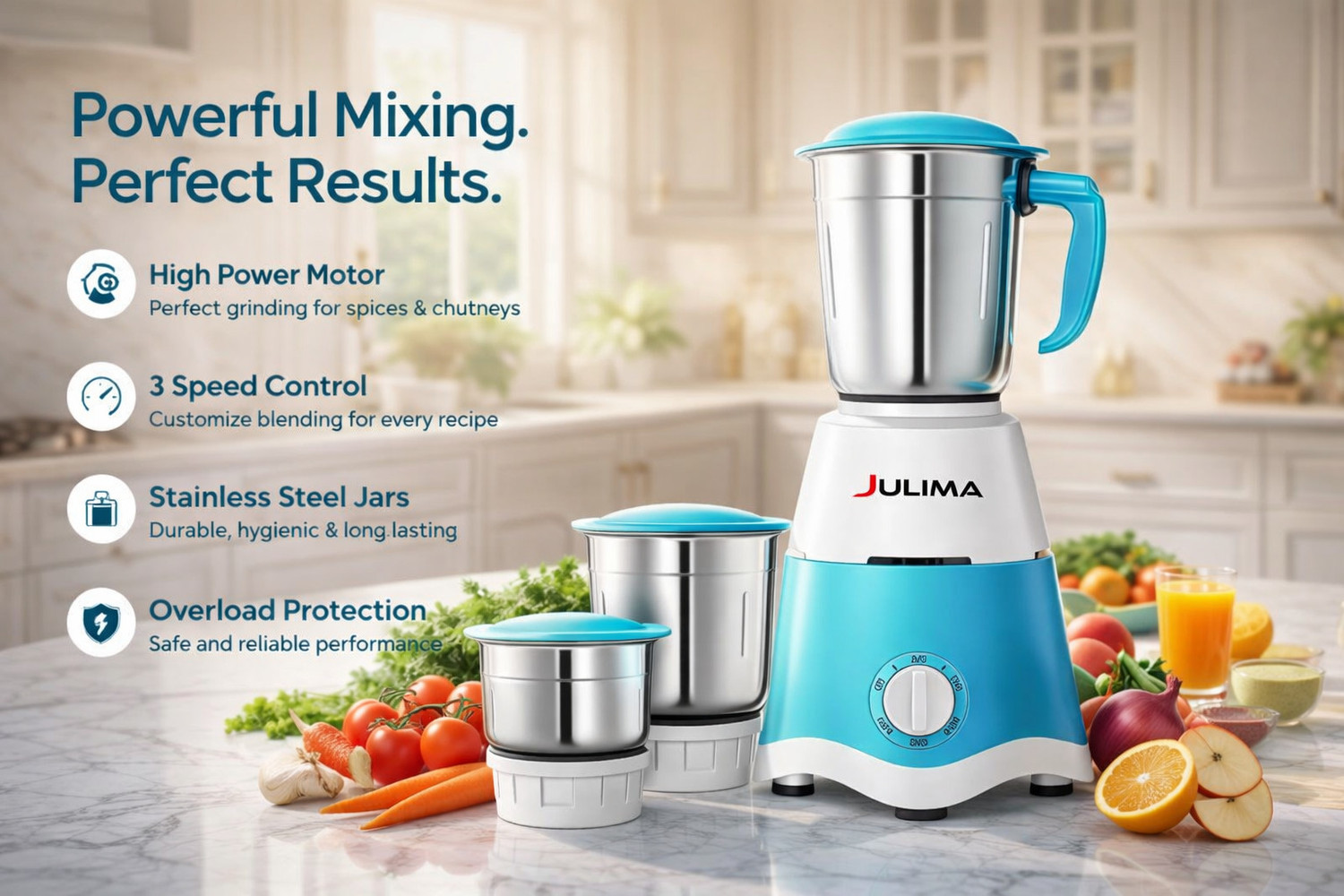 Image of JULIMA NovaBlend Juicer Mixer Grinder 750 W Juicer Mixer Grinder