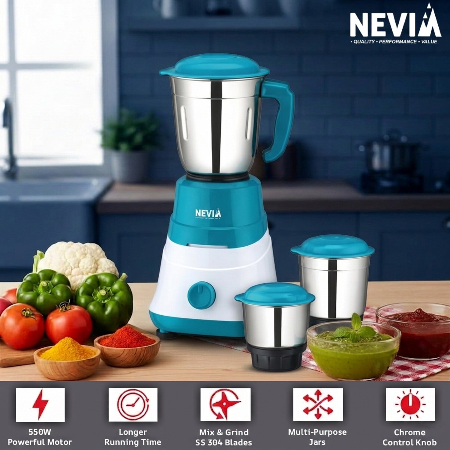 Image of nevia Super Mix 550 W Mixer Grinder