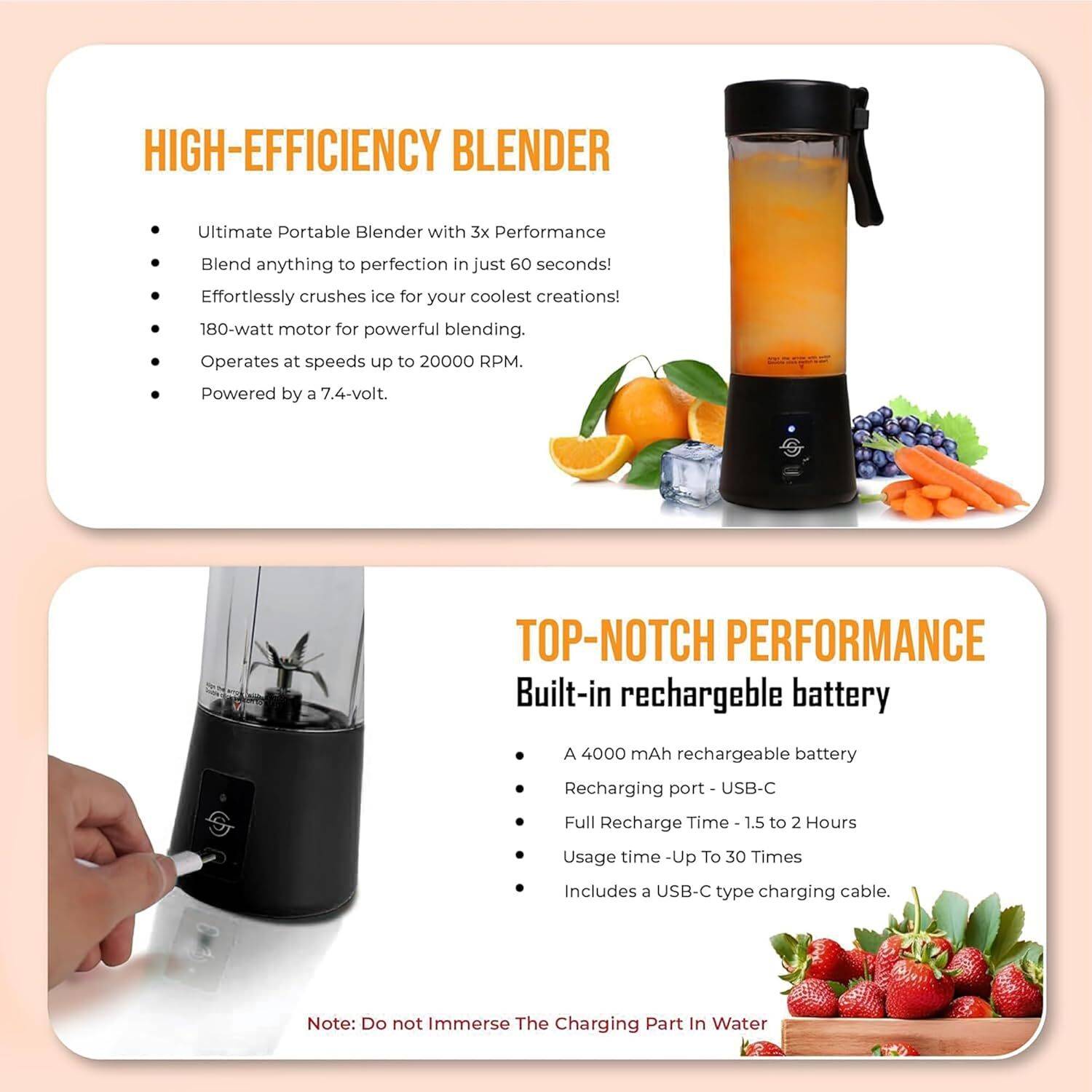 Solara Blendkwik 180 W Juicer Mixer Grinder (Portable Blender for... more