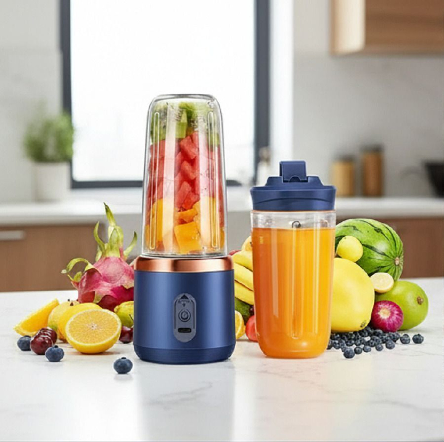Image of Radhe Portable USB Rechargeable Juicer Blender Mini Smoothie Maker Bottle 250 W Juicer Mixer Grinder