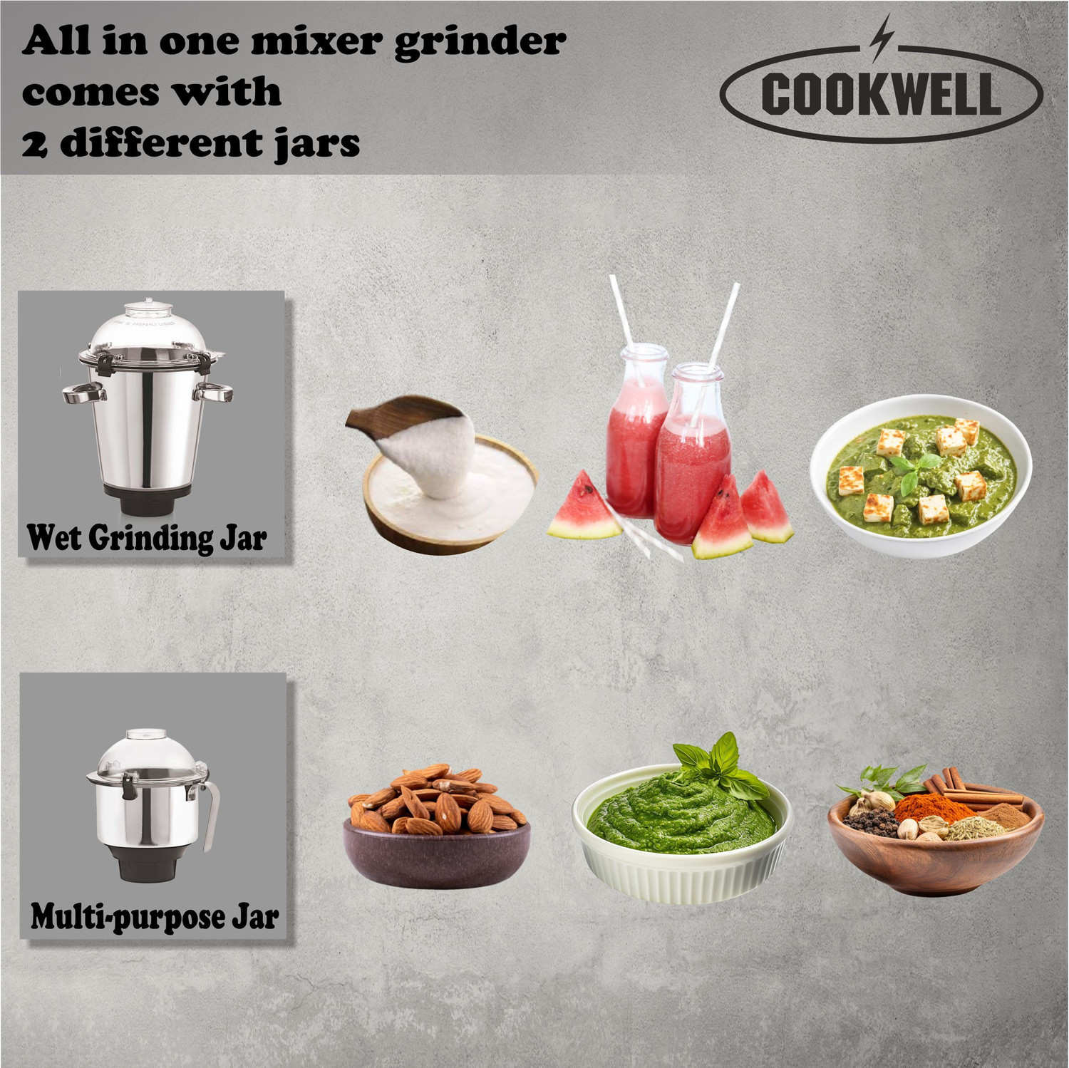 Image of cookwell 2 1500 W Mixer Grinder