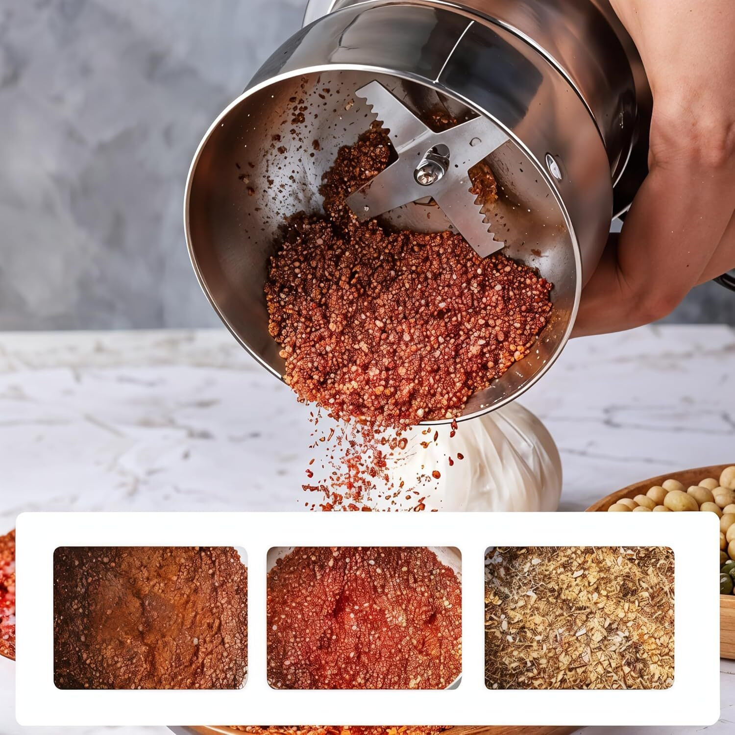 Image of kinjal NIMA Coffee Grinder Stainless Steel Electric Grinder for Coffee Beans Personal Coffee Maker