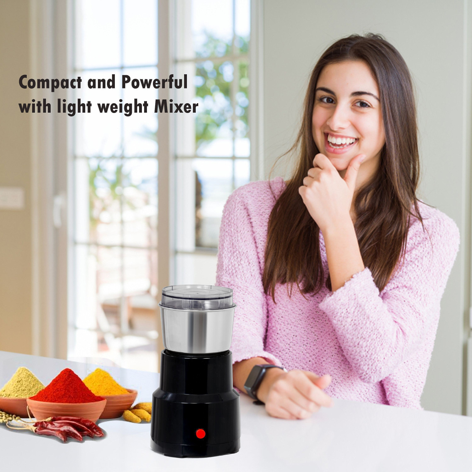 Image of Elvara creations 260W Electric Mini Mixer Grinder Juicer Light weight Compact for KitchenEQ341 260 W Juicer Mixer Grinder