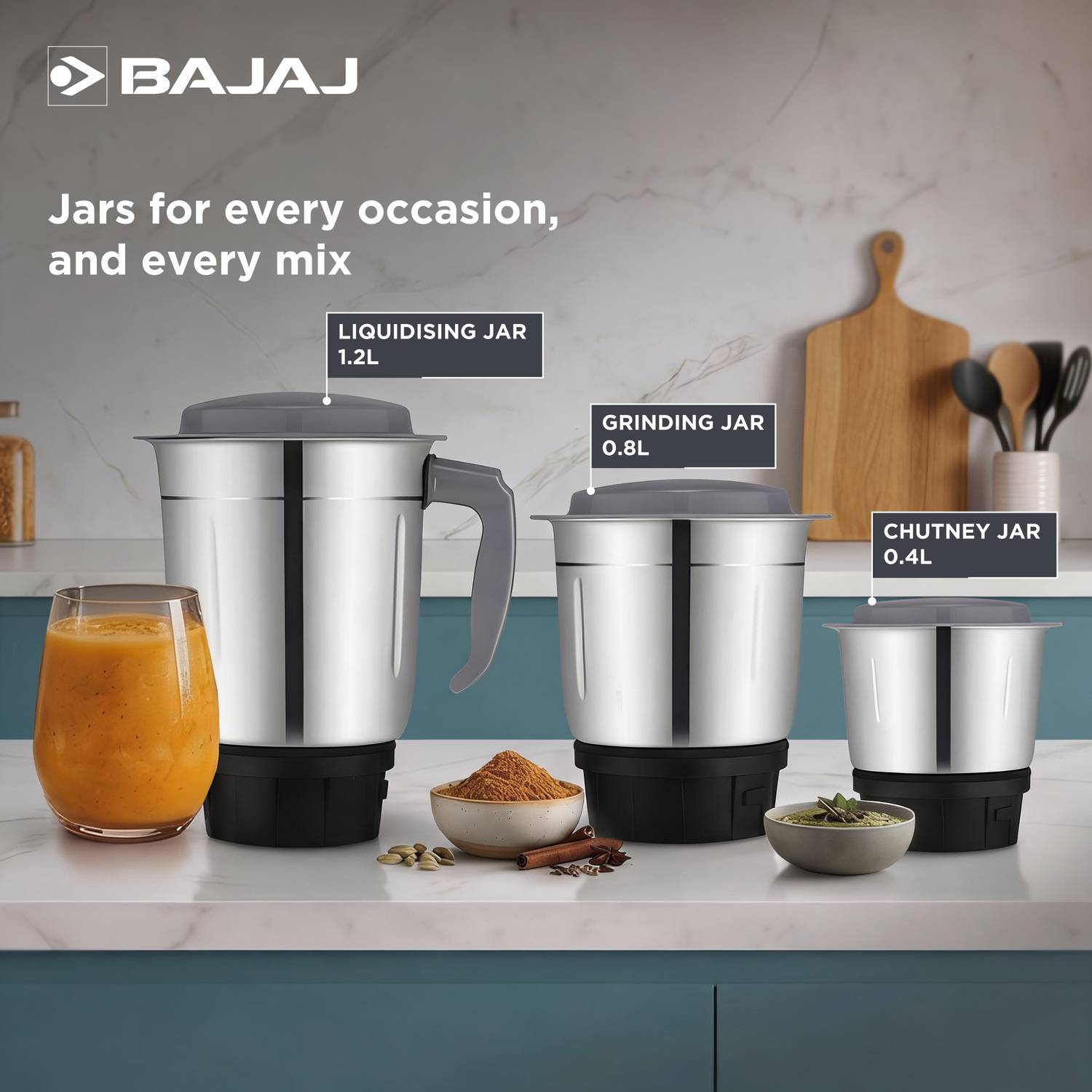 BAJAJ GX 1 500W Juicer Mixer Grinder Black - Image 3