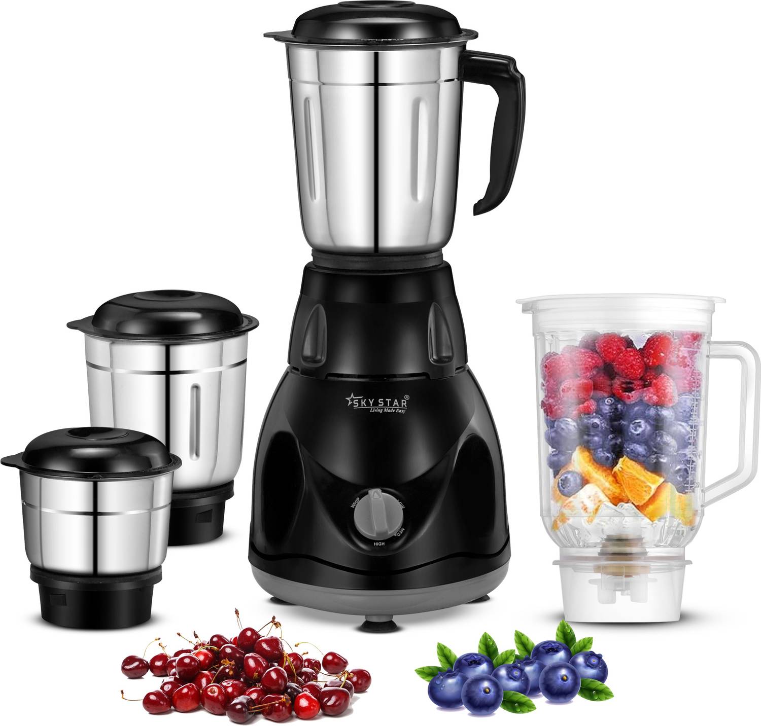 Skystar Black Diamond 750W Heavy Duty 750 Juicer Mixer Grinder (4 - Image 5