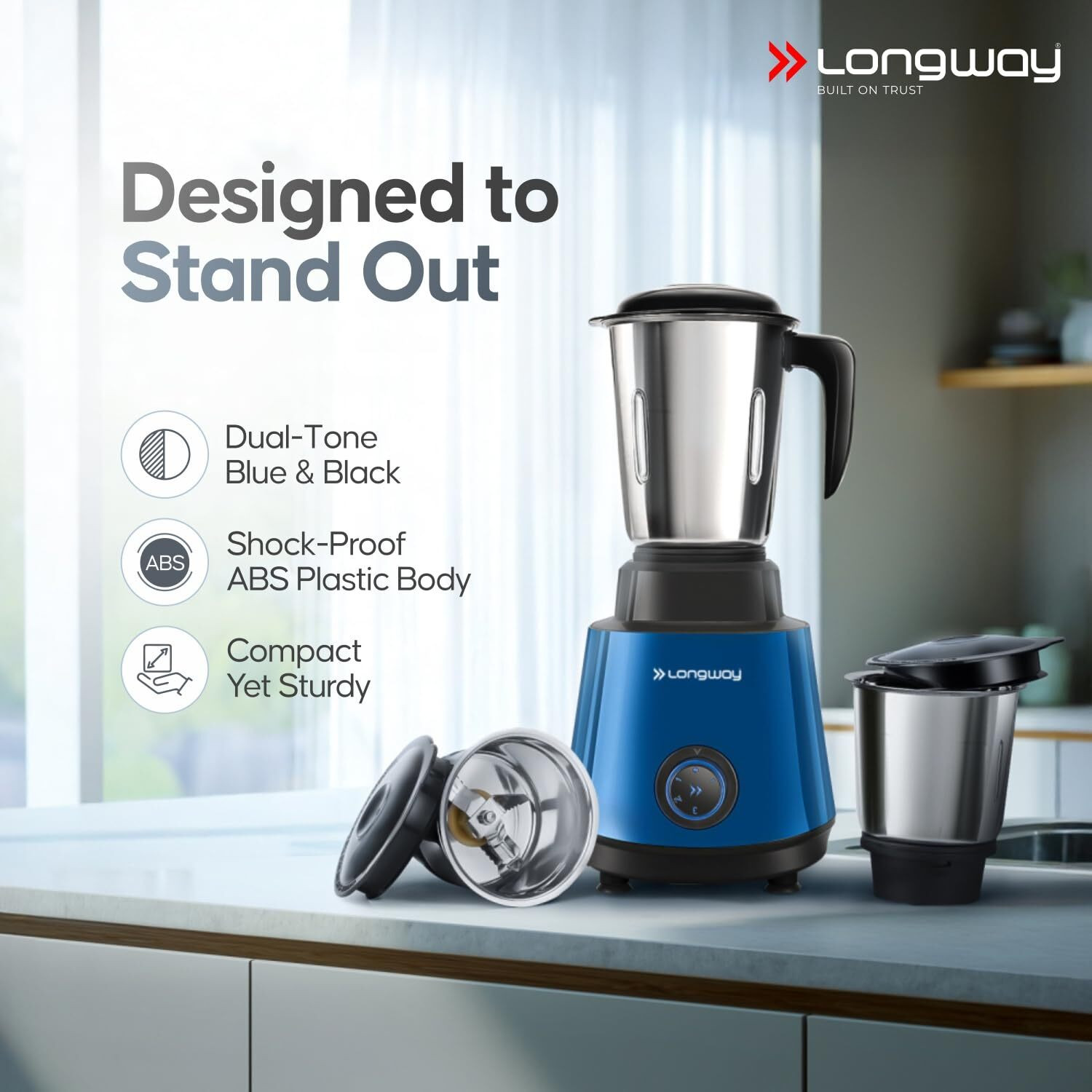 Image of Longway Roto Max with Powerful Motor 500 W Juicer Mixer Grinder