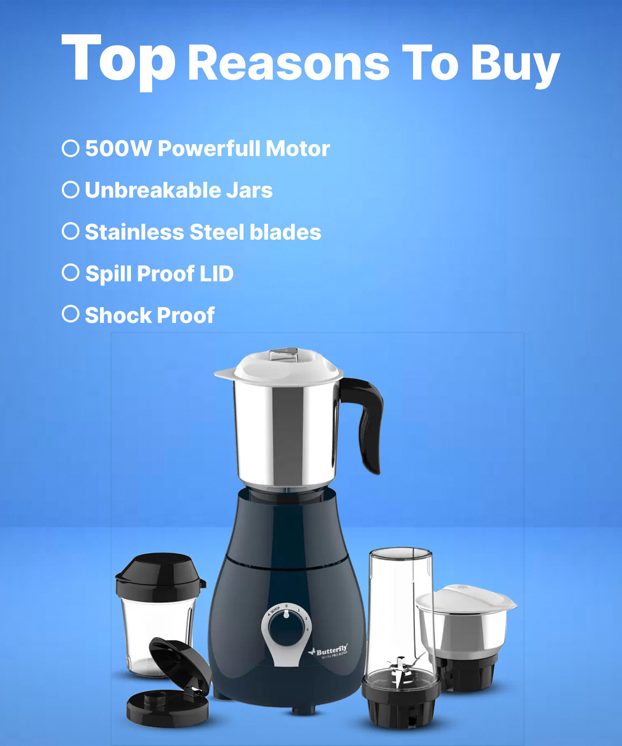 Image of Butterfly Arrow 500 W Juicer Mixer Grinder
