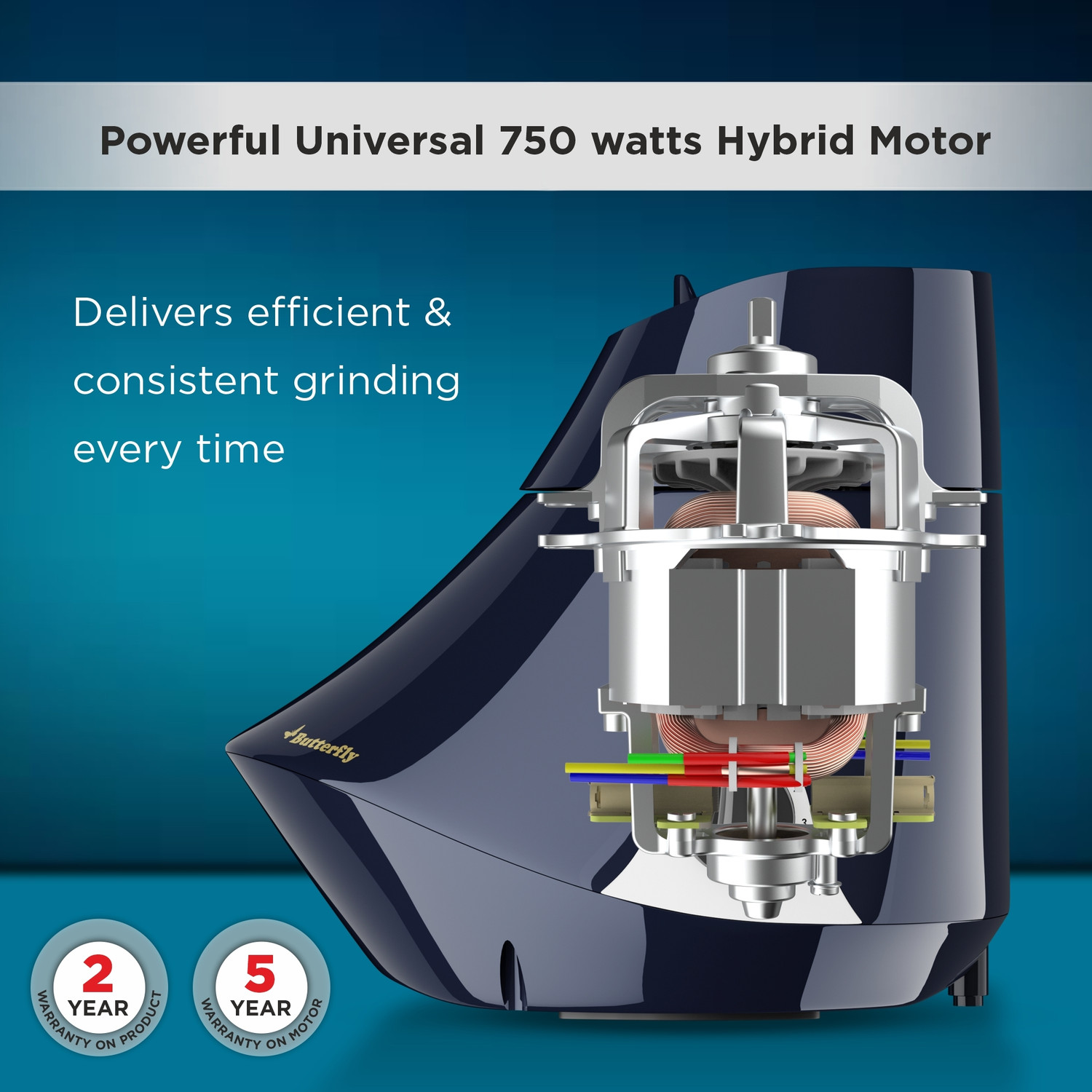 Image of Butterfly Plus 750 W Juicer Mixer Grinder