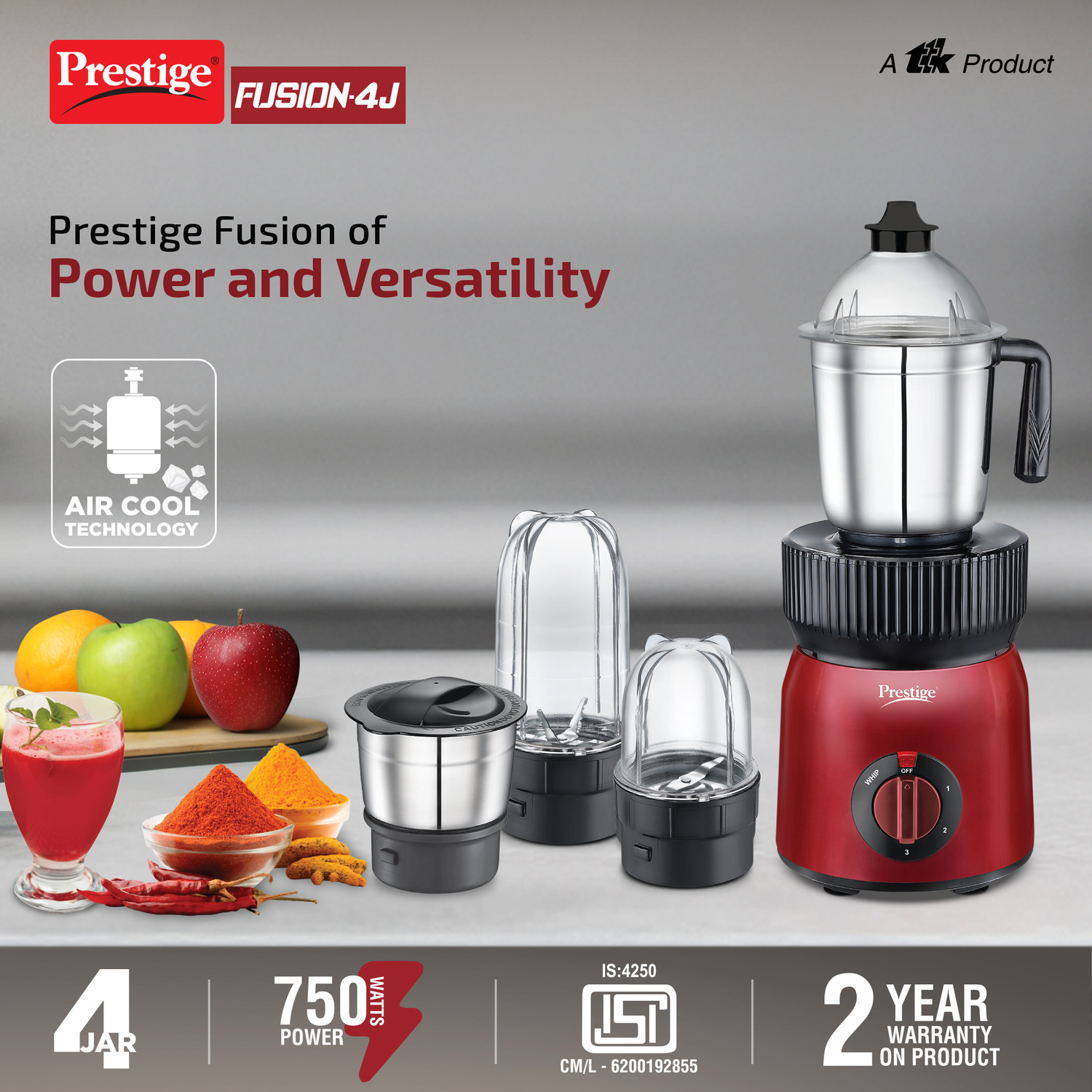 Image of Prestige AJ 750 W Mixer Grinder