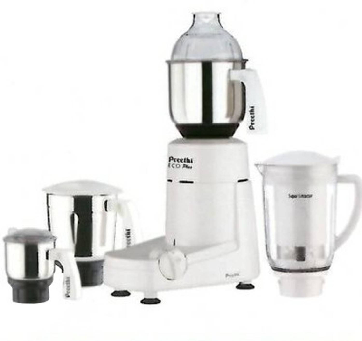 Preethi Super Grind 750 W Mixer Grinder (- MG 157_ 4 Jars Whi