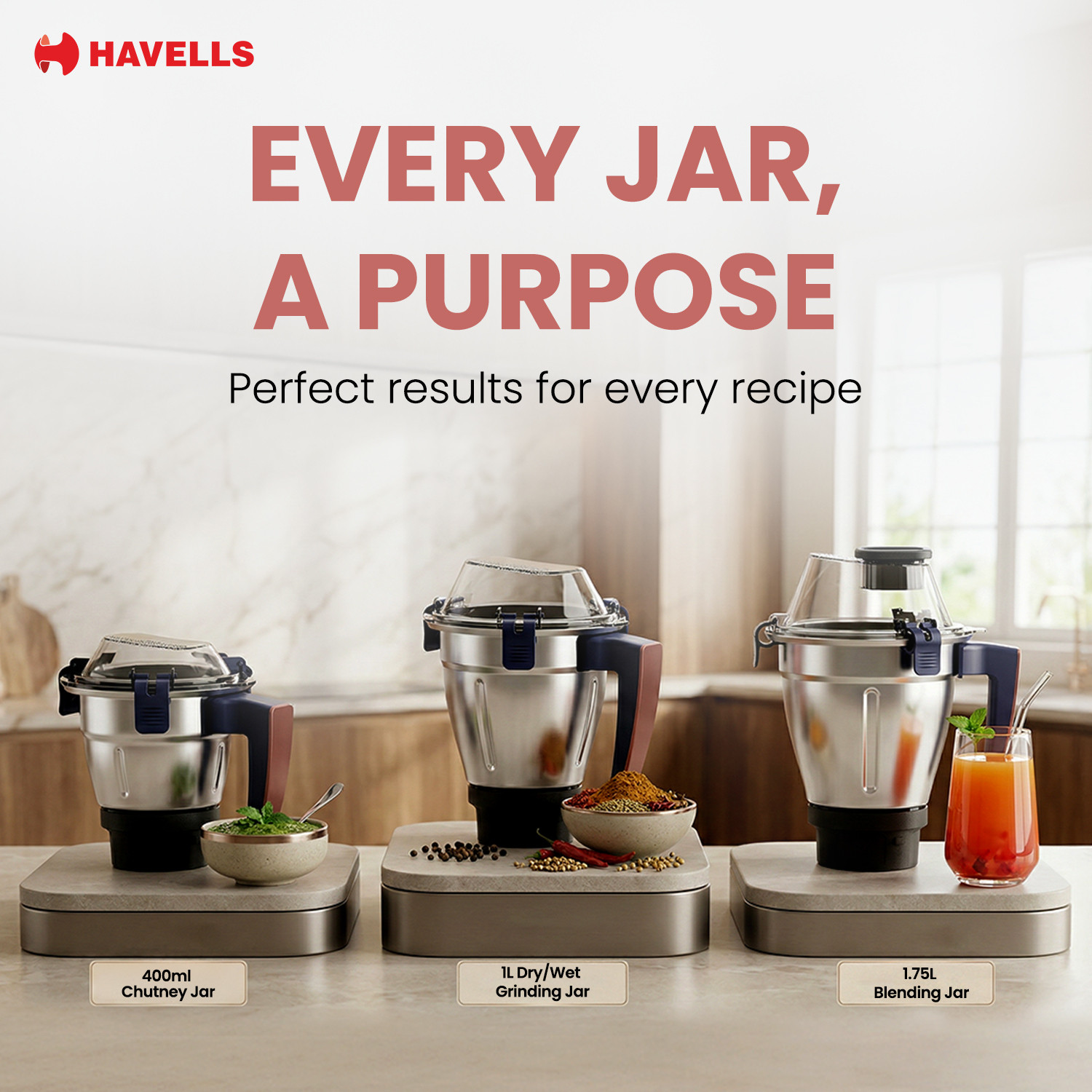 Image of HAVELLS Atomica 1000 W Mixer Grinder