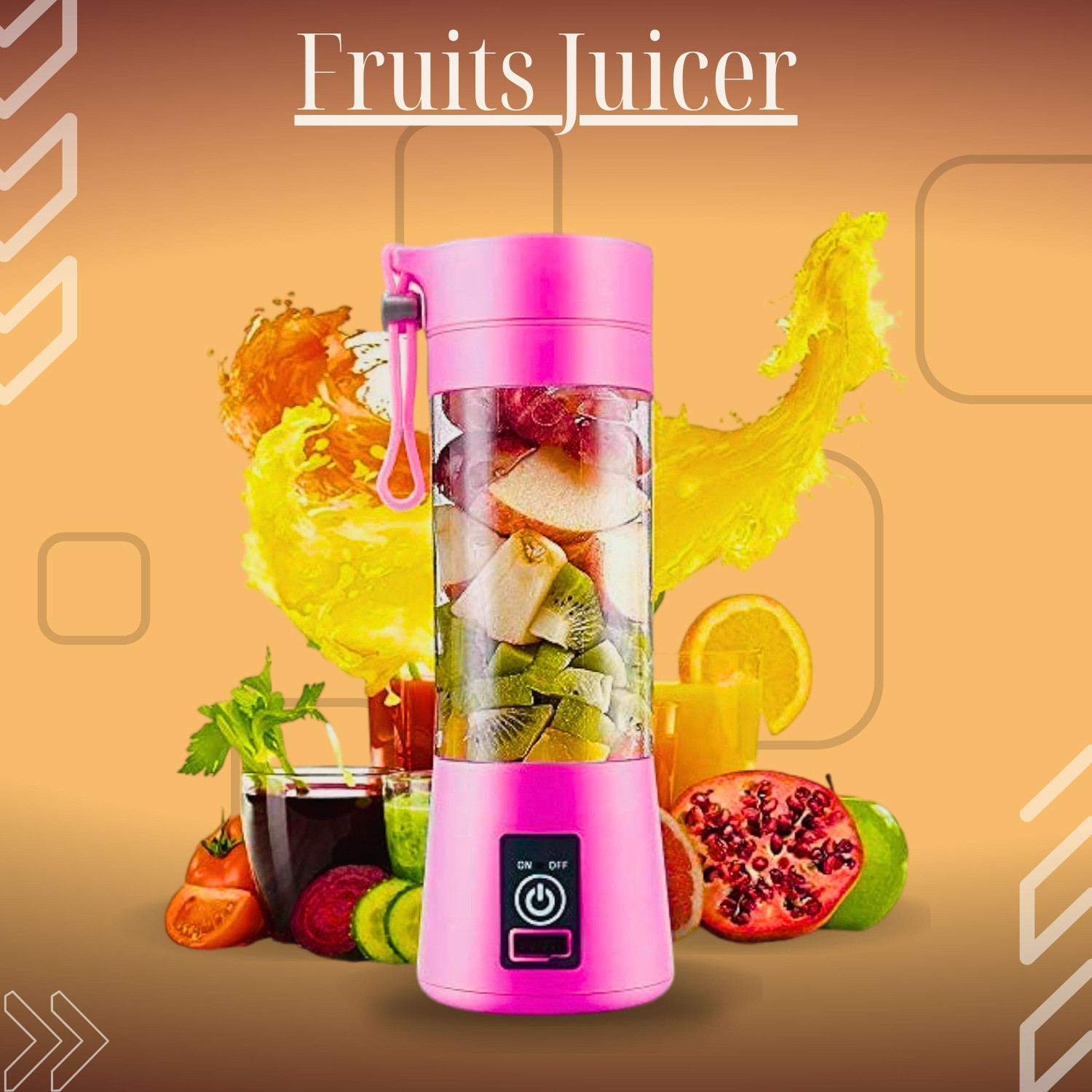 Image of JayGopalTrendz Electric Rechargeable Fruit Juicer Maker Portable USB Mini Juicer ShakerKL387 350 W Juicer Mixer Grinder