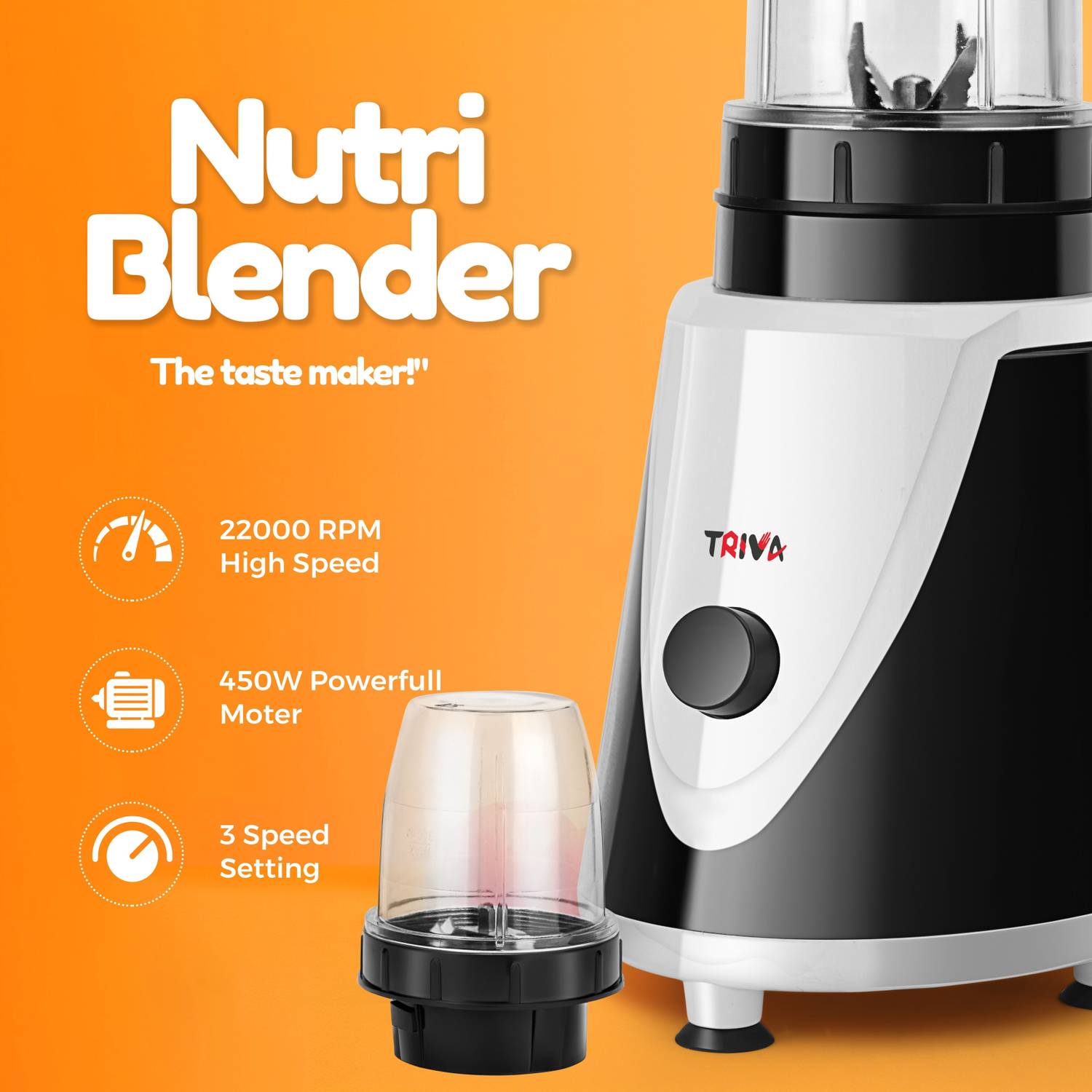 Triva Nutri Blender 500W Juicer Mixer Grinder - Image 5