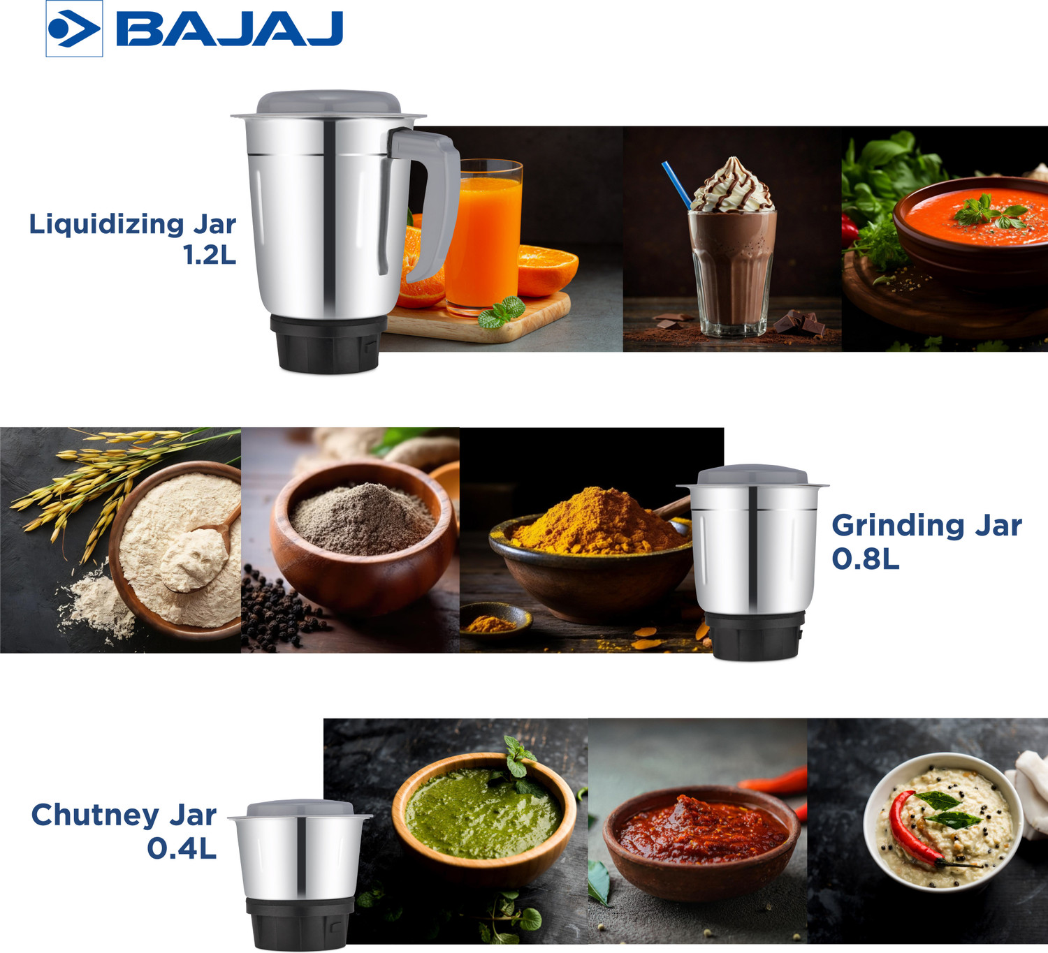 Image of BAJAJ GX1 Ninja Series 500 W Mixer Grinder