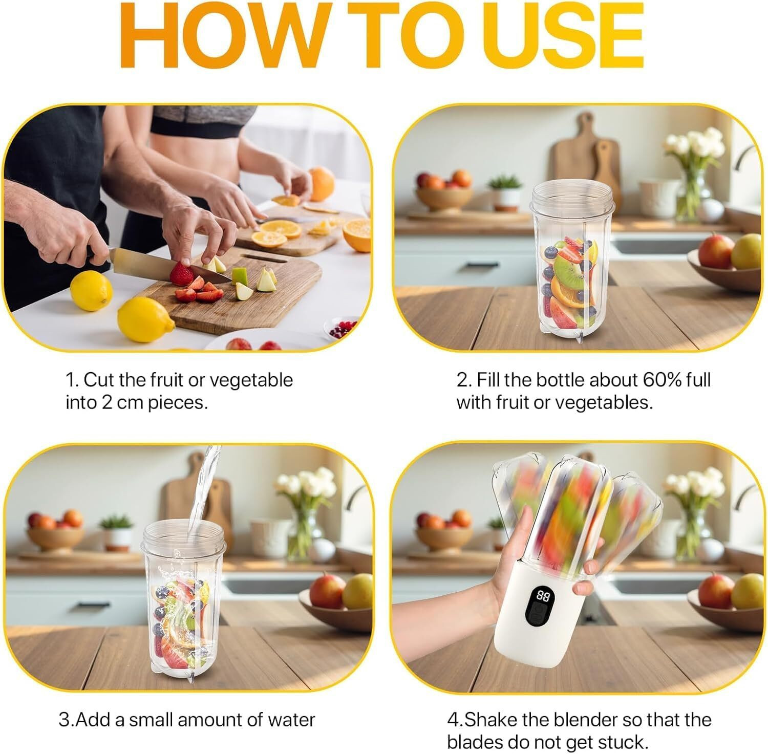Image of SUPERSTUD 6 Blade Blender | 1800mAh Battery Type-C Charging Portable Juicer 230 W Juicer Mixer Grinder