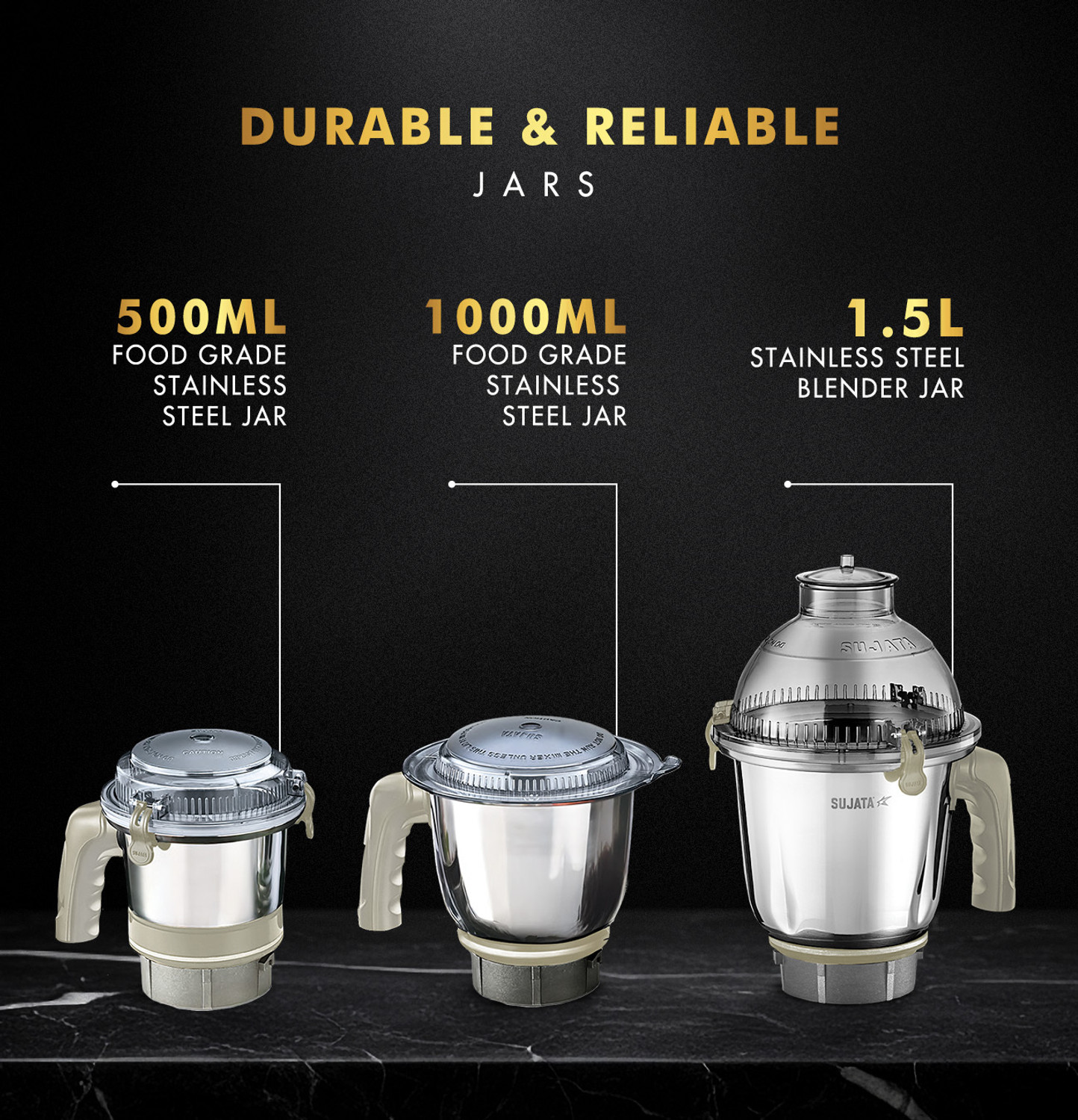 Image of SUJATA MG02 Double Ball Bearing Motor | 24000 RPM | 1000 W Mixer Grinder