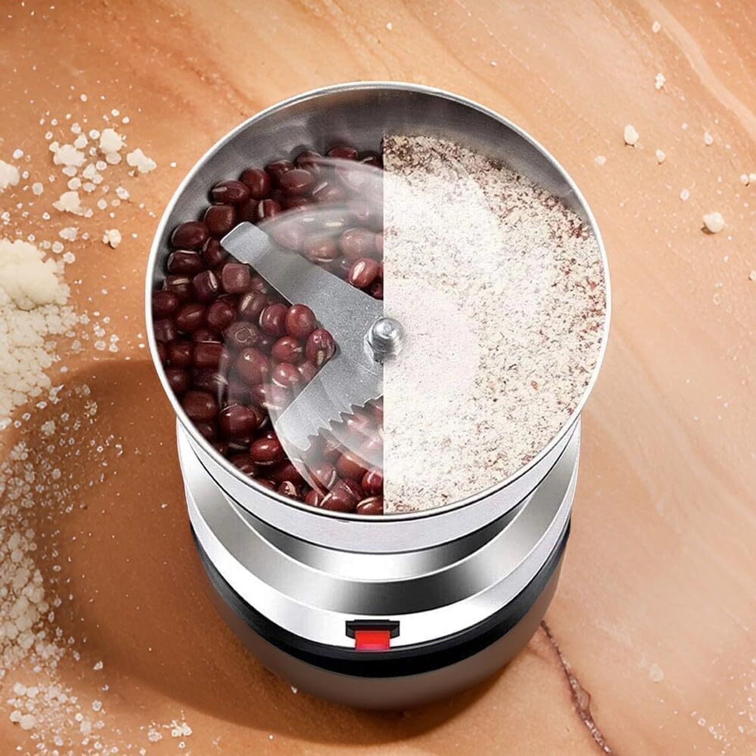 Image of ZenTaz Portable Mini Mixer Stainless Steel Body Small Size Mixer Grinder 150 W Mixer Grinder