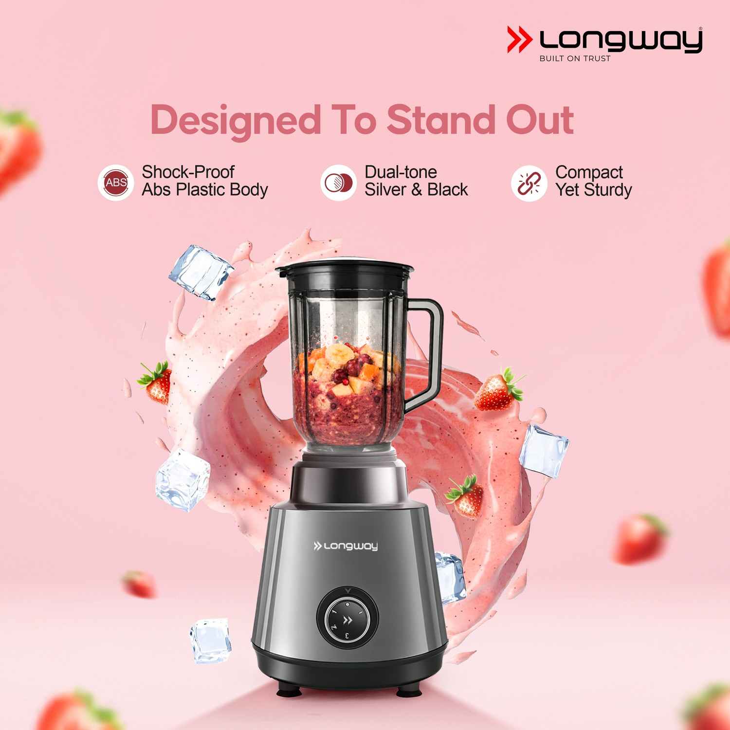 Image of Longway Powerful Motor for Grinding, Mixing, Juicing Up to 750 W Juicer Mixer Grinder