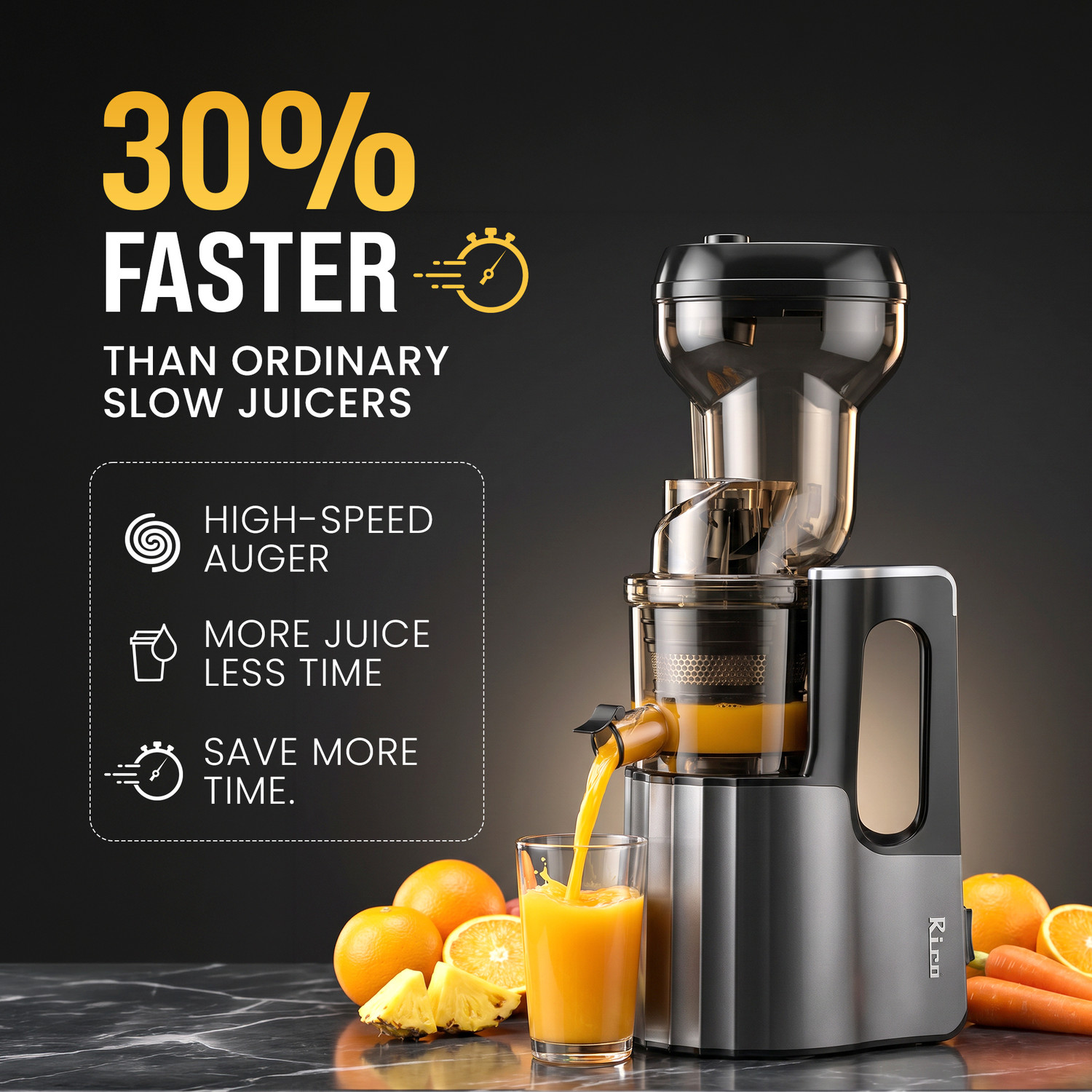Image of Rico Cold Press Slow Juicer | Ice Cream Maker | 5 Year Motor Warranty 300 W Juicer
