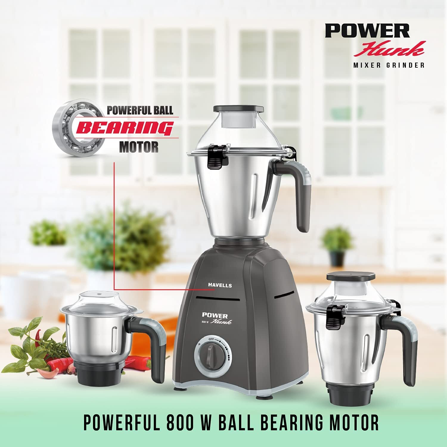 Image of HAVELLS power hunk 800 W Mixer Grinder