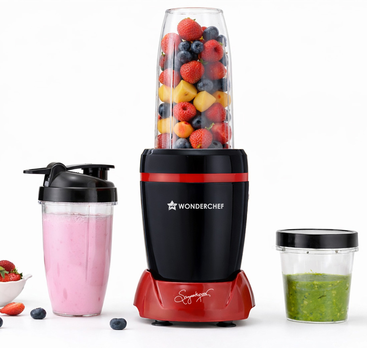 Image of WONDERCHEF Nutri-Blend Turbo 750 W Juicer Mixer Grinder