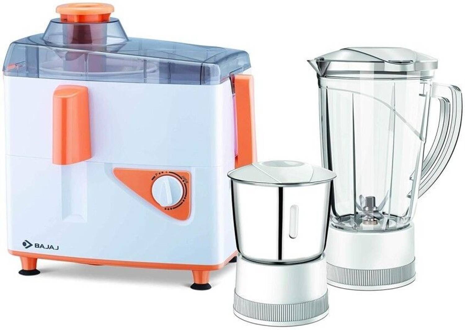 BAJAJ 410700 450 W Juicer Mixer Grinder (410700 2 Jars White/
