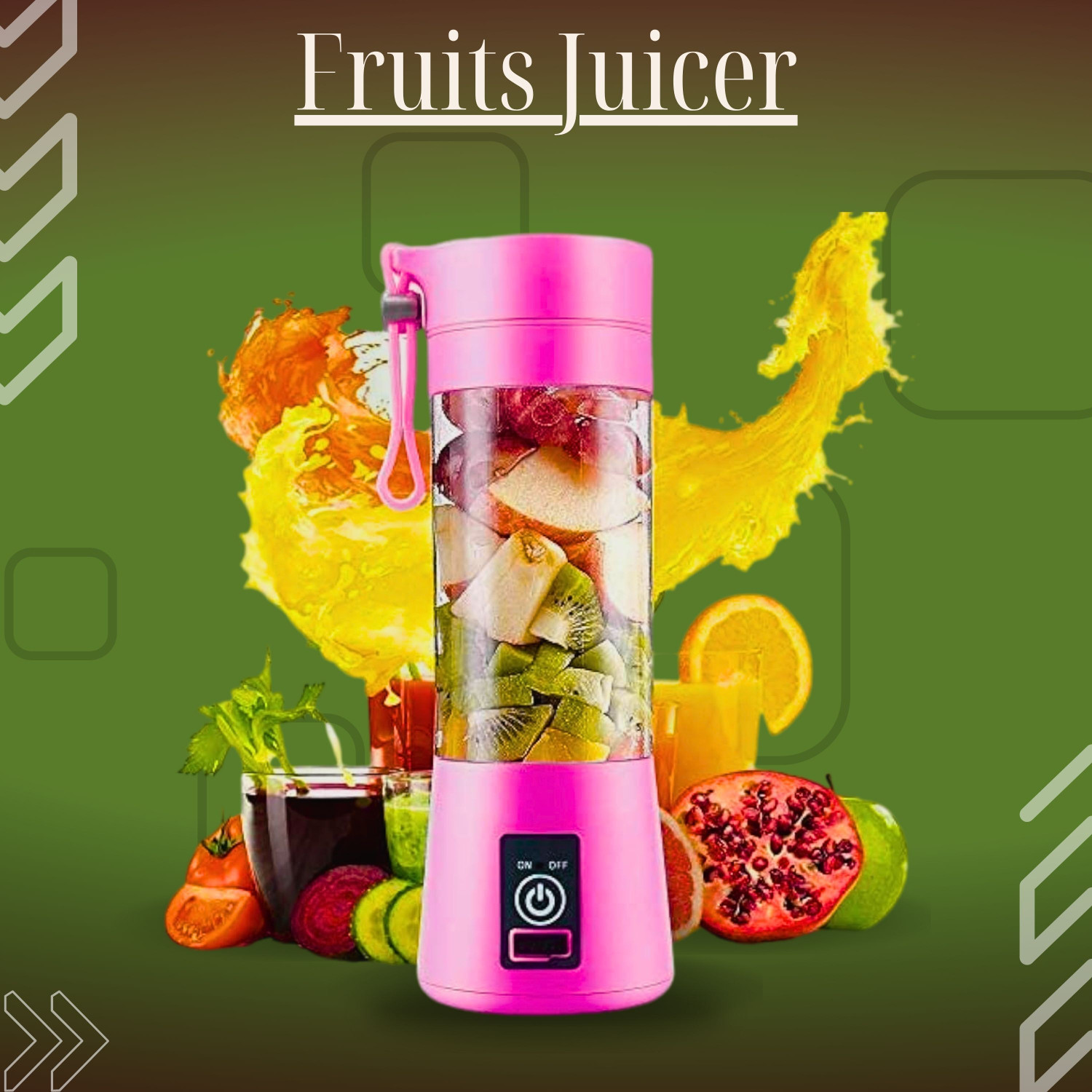 Image of JayGopalTrendz Electric Rechargeable Fruit Juicer Maker Portable USB Mini Juicer ShakerTY212 350 W Juicer Mixer Grinder
