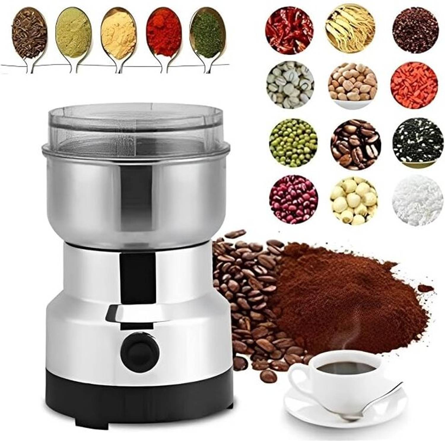 NestVibe 200W Mini Portable Masala Coffee Grinder - Image 1