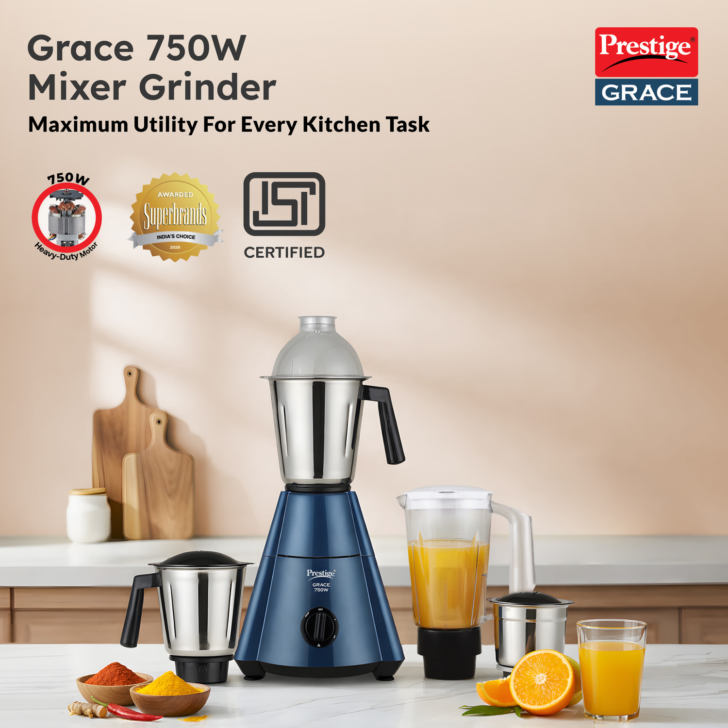 Image of Prestige 230V 750 W Juicer Mixer Grinder