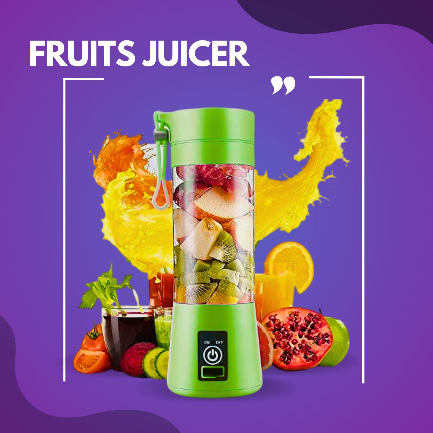 Image of JayGopalTrendz Electric Rechargeable Fruit Juicer Maker Portable USB Mini Juicer ShakerKL142 350 W Juicer Mixer Grinder
