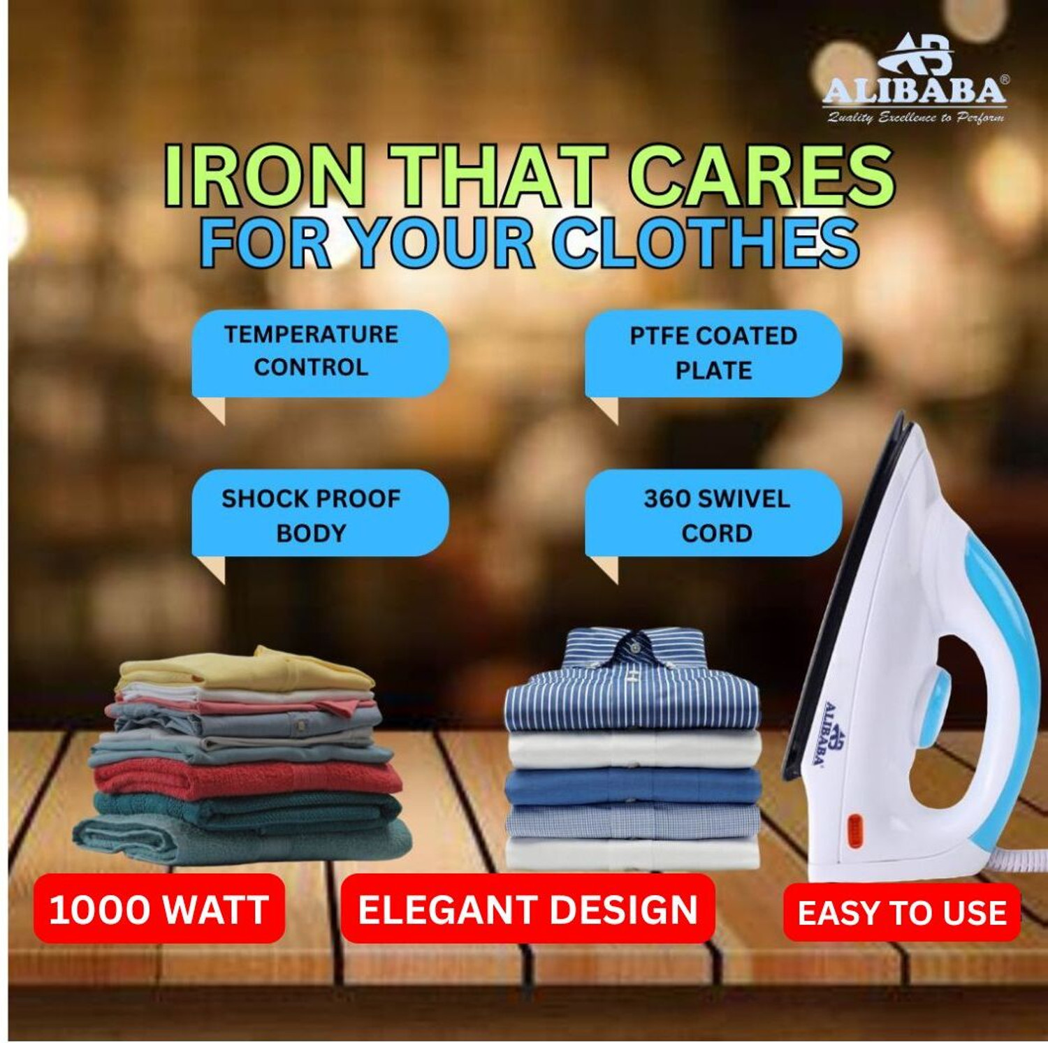 Image of Alibaba Super Combo Starlet with 1000 Watt Dry Iron & 550 W Mixer Grinder