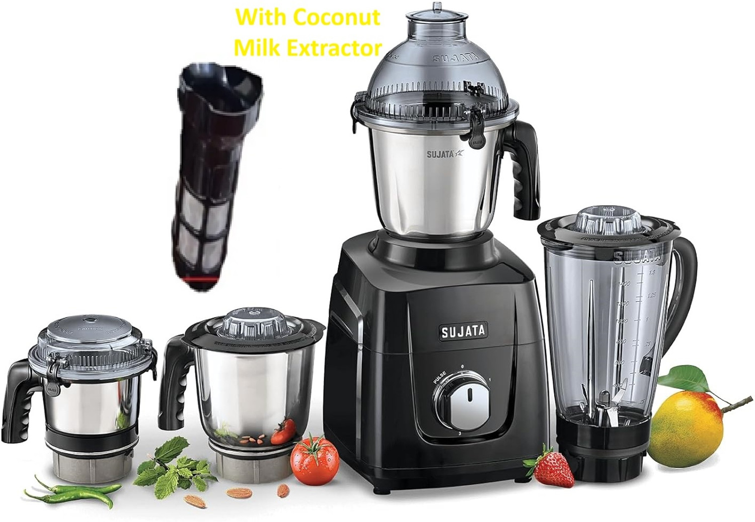 Image of SUJATA MG03 Black 1000 W Mixer Grinder