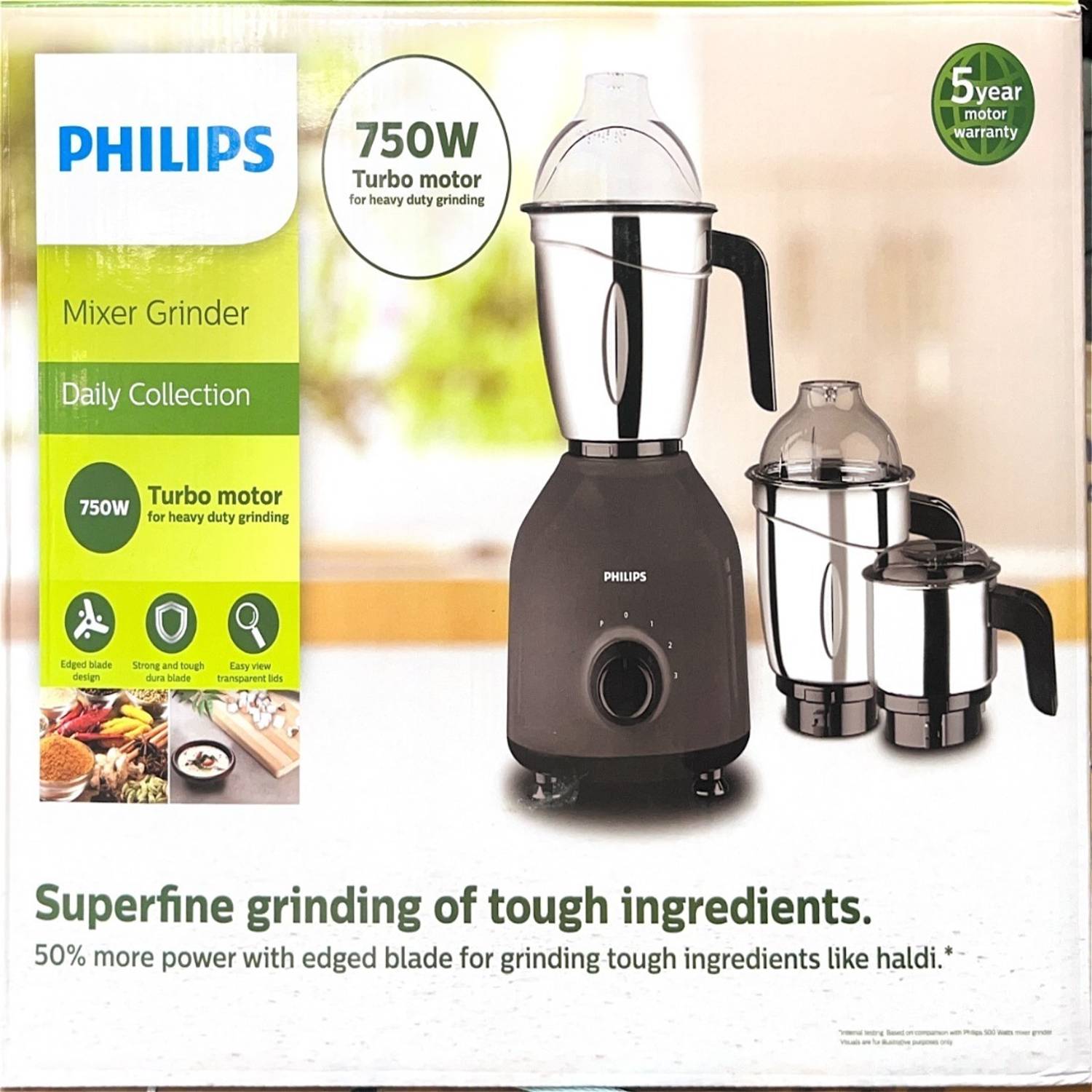 PHILIPS HL7757 750 W Mixer Grinder (HL7757 3 Jars Black)