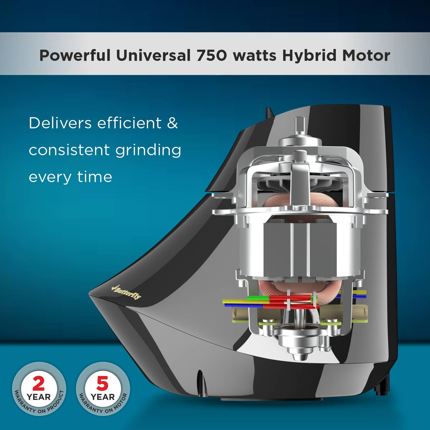Butterfly Rapid 750 W Juicer Mixer Grinder (Rapid - 4J / Rapid | ... more