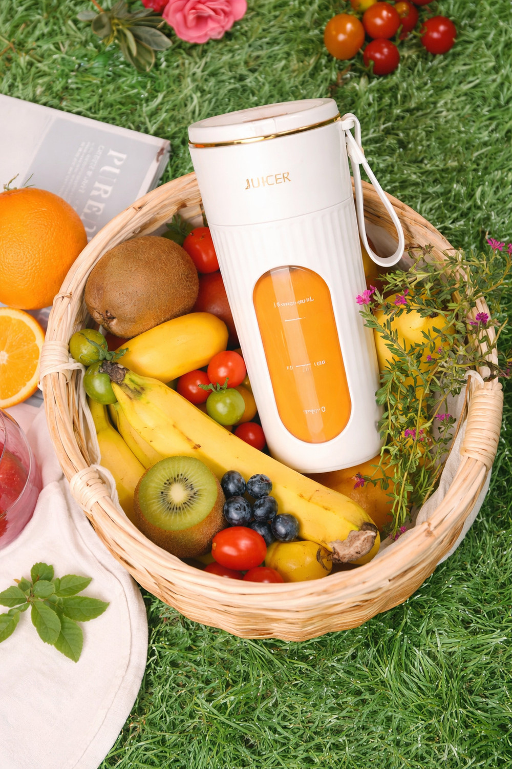 Image of Rekhacreation44 Portable USB Juicer Blender 340ml Rechargeable Smoothie Maker Bottle 50 W Juicer